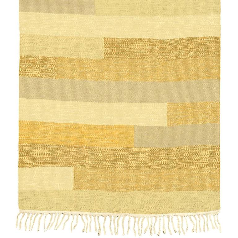 Mid-20th century Swedish flat-weave carpet.
Attributed to Ingrid Hellman-Knafve 'Gul Ruta