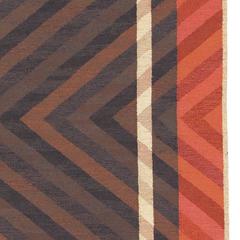 Mid-20th Century Brown and Red Geometric Swedish Flatweave Carpet