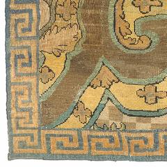 Mid-18th Century Beige and Blue Floral French Aubusson Pile Carpet