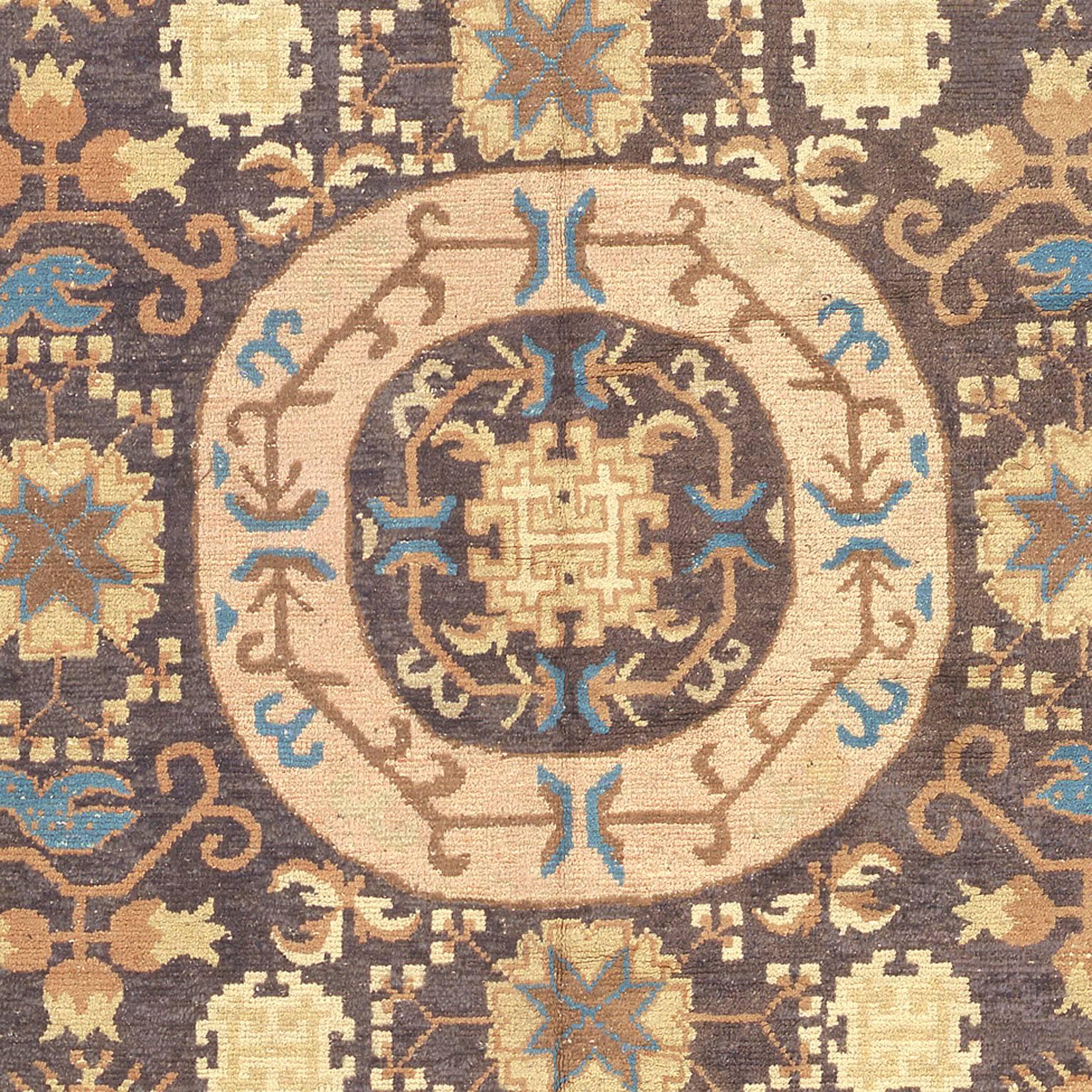 Tibetan Early 20th Century Khotan Carpet For Sale