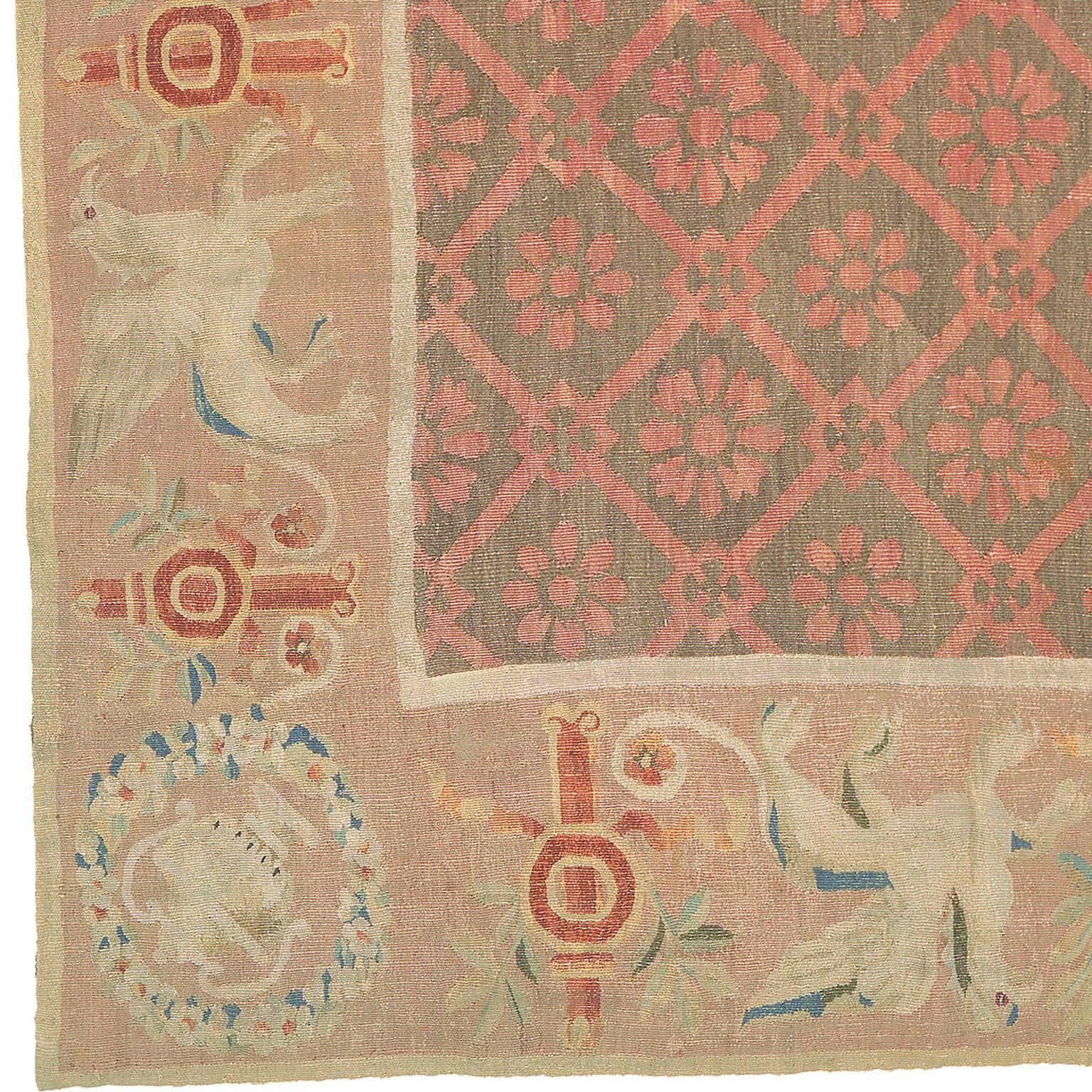 Tappeto Aubusson della fine del XVIII secolo. Periodo del Direttorio.