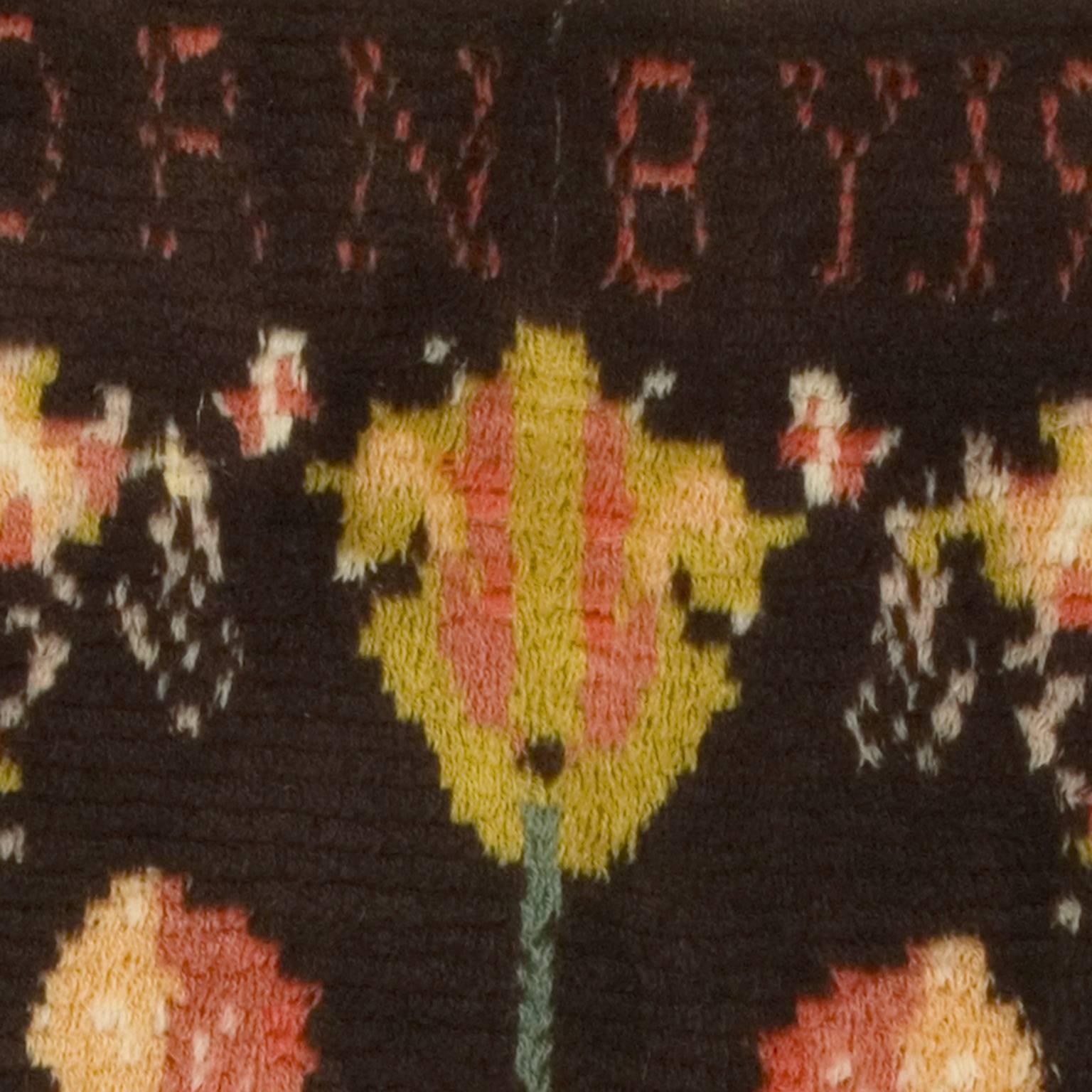 Hand-Woven Early 20th Century Swedish Rya Carpet For Sale