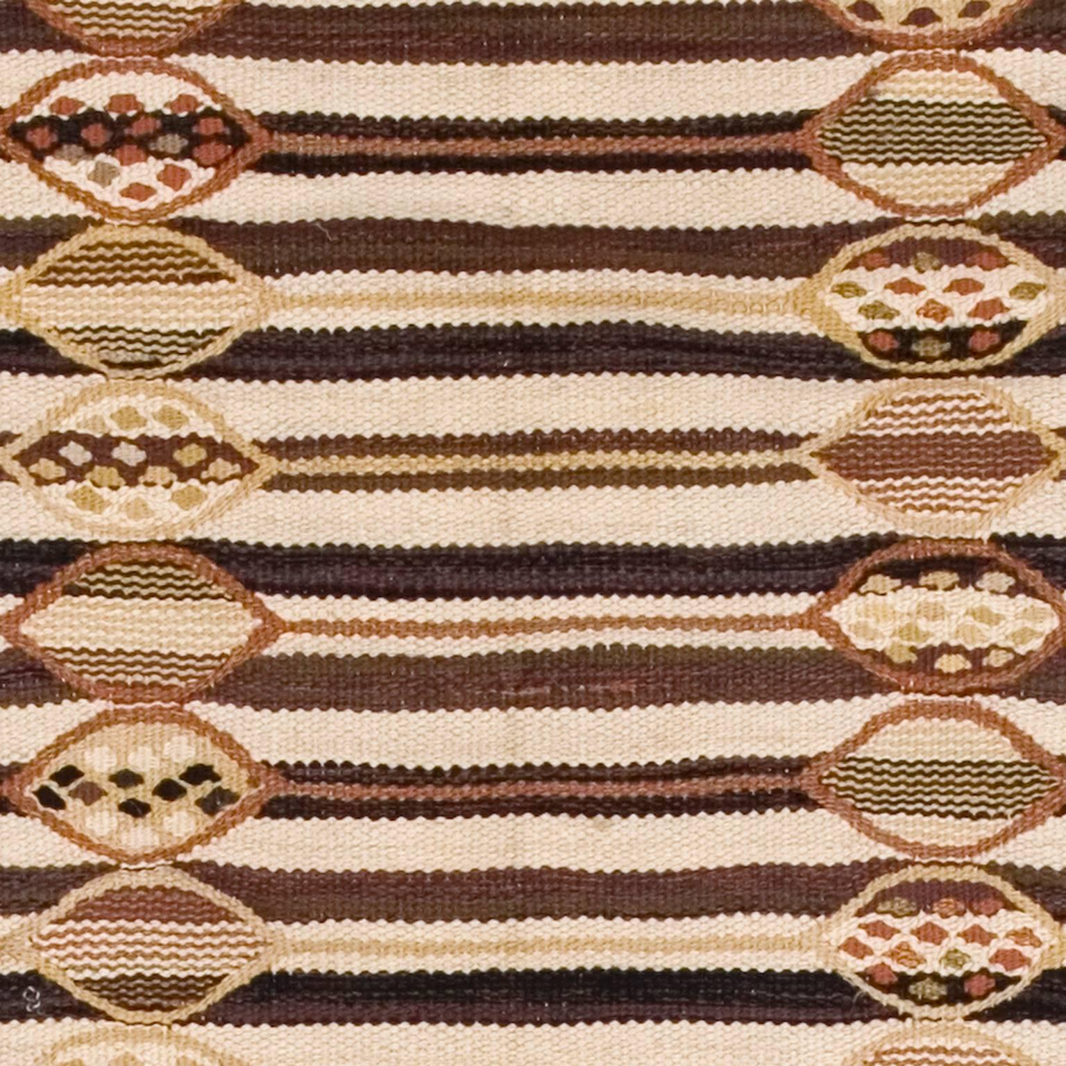 Hand-Woven Mid-20th Century Swedish Flat-Weave Carpet