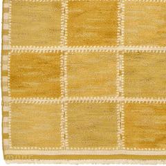Mid-20th Century Yellow Ochre Geometric Swedish Pile Carpet