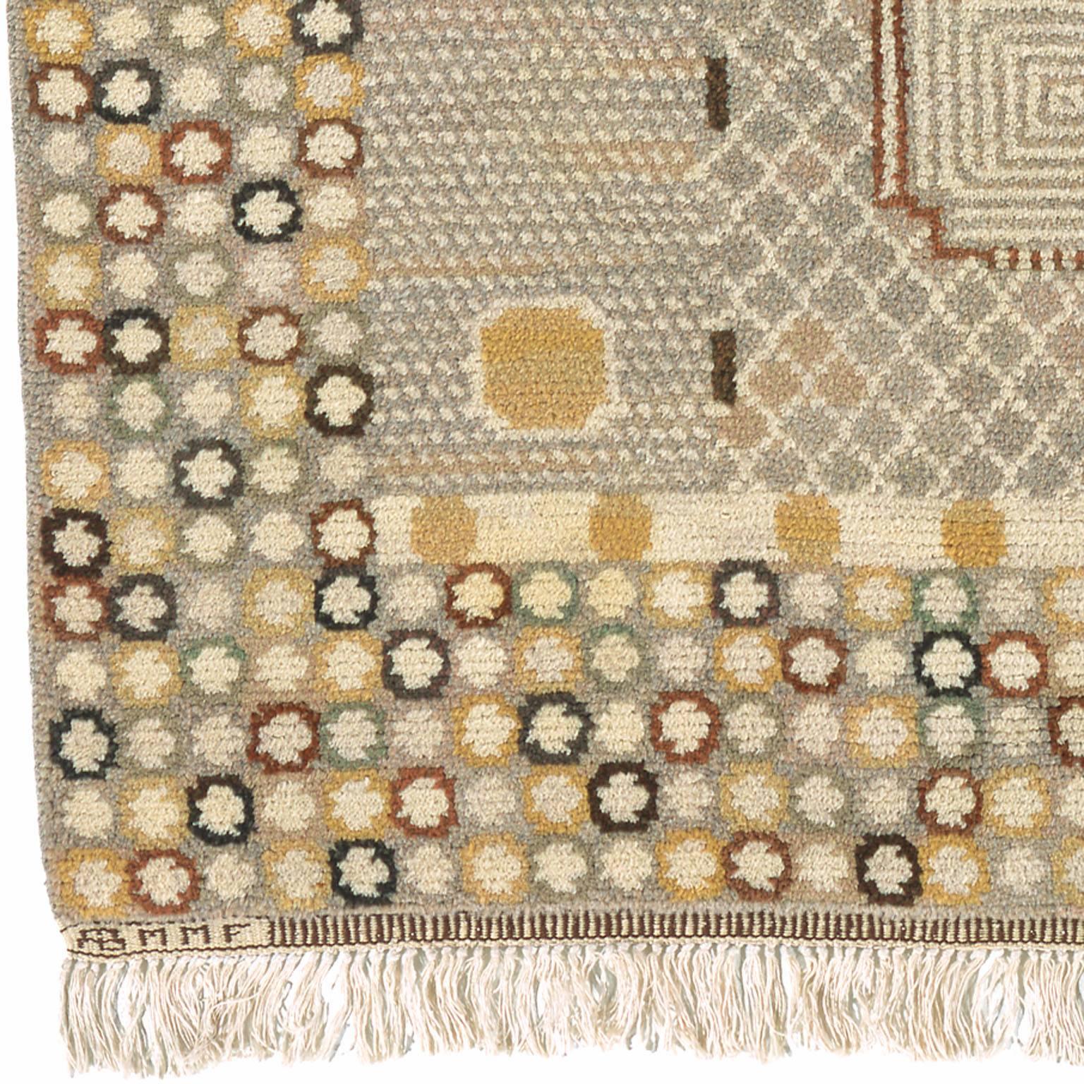 Mid-20th century Swedish pile carpet
Sweden ca. 1947
handwoven
Initialed: AB MMF BN (Barbro Nilsson for AB Märta Måås-Fjetterström ).
