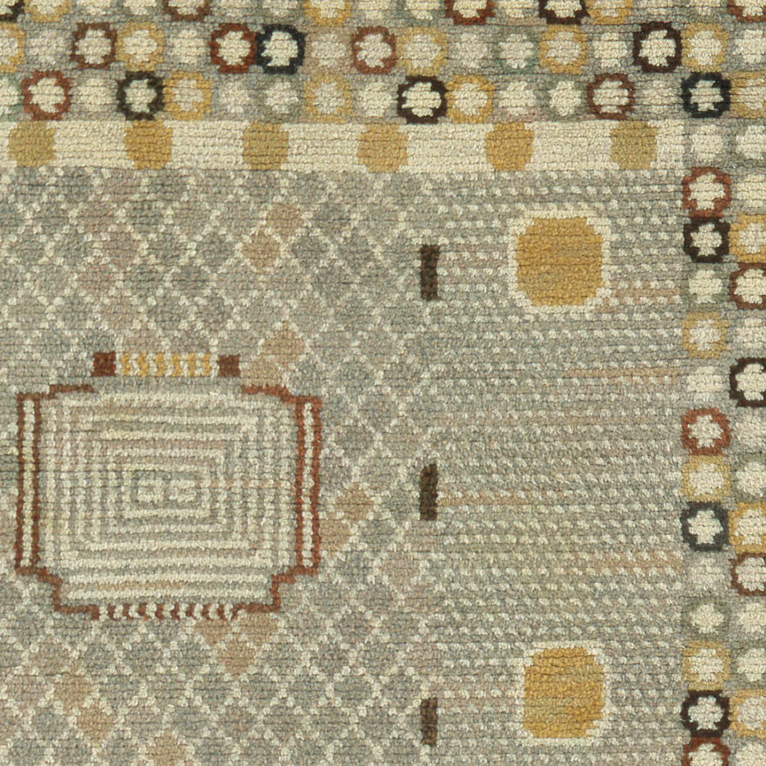 Hand-Knotted Mid-20th Century Swedish Pile Carpet by AB Märta Måås-Fjetterström  For Sale