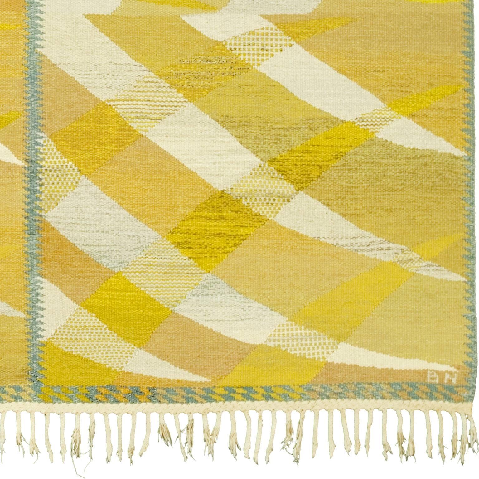 Swedish Flat-Weave Carpet by Barbro Nilsson, 1964 In Good Condition For Sale In New York, NY
