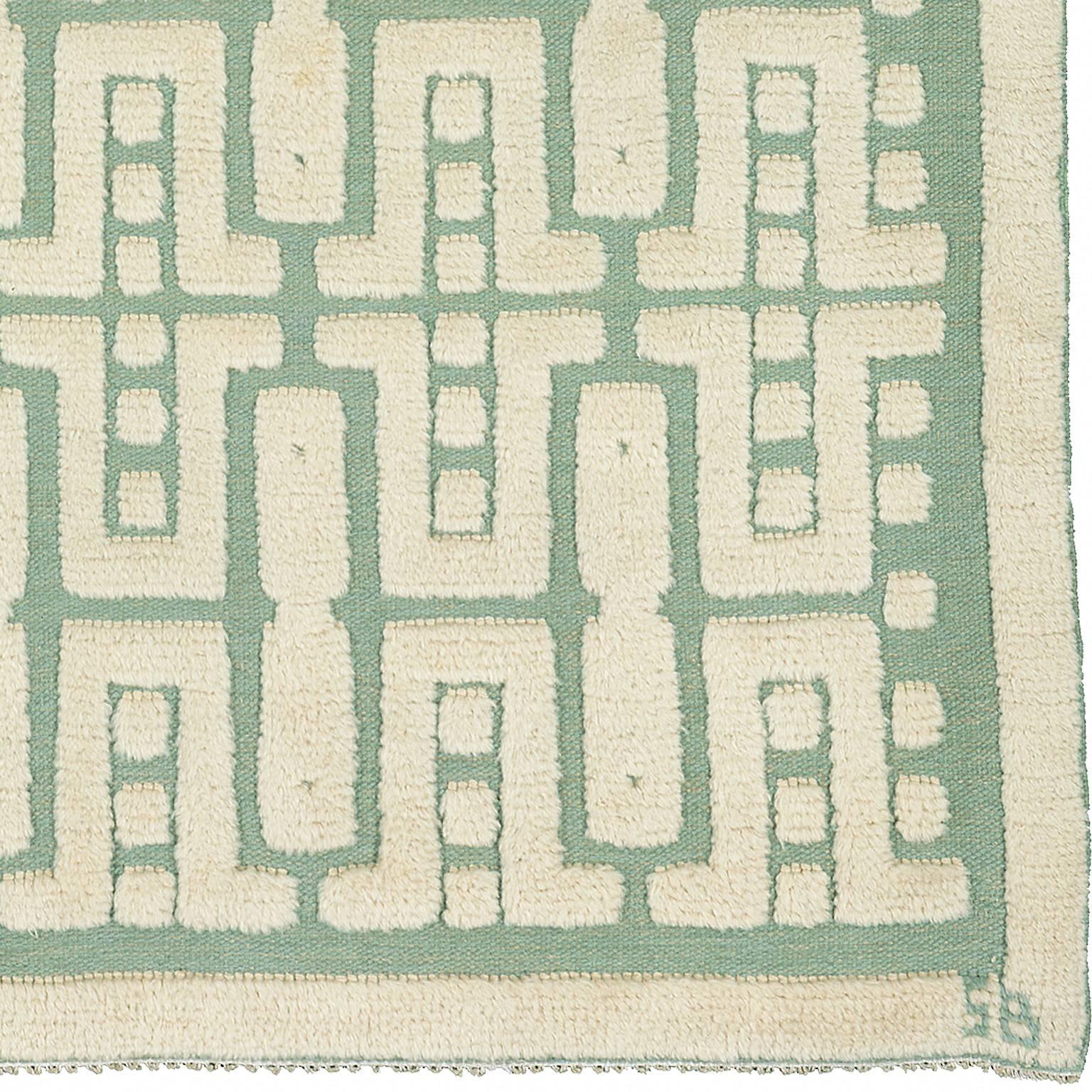 Mid-20th century Swedish pile carpet. Initialed: SB (Sigvard Bernadotte).
