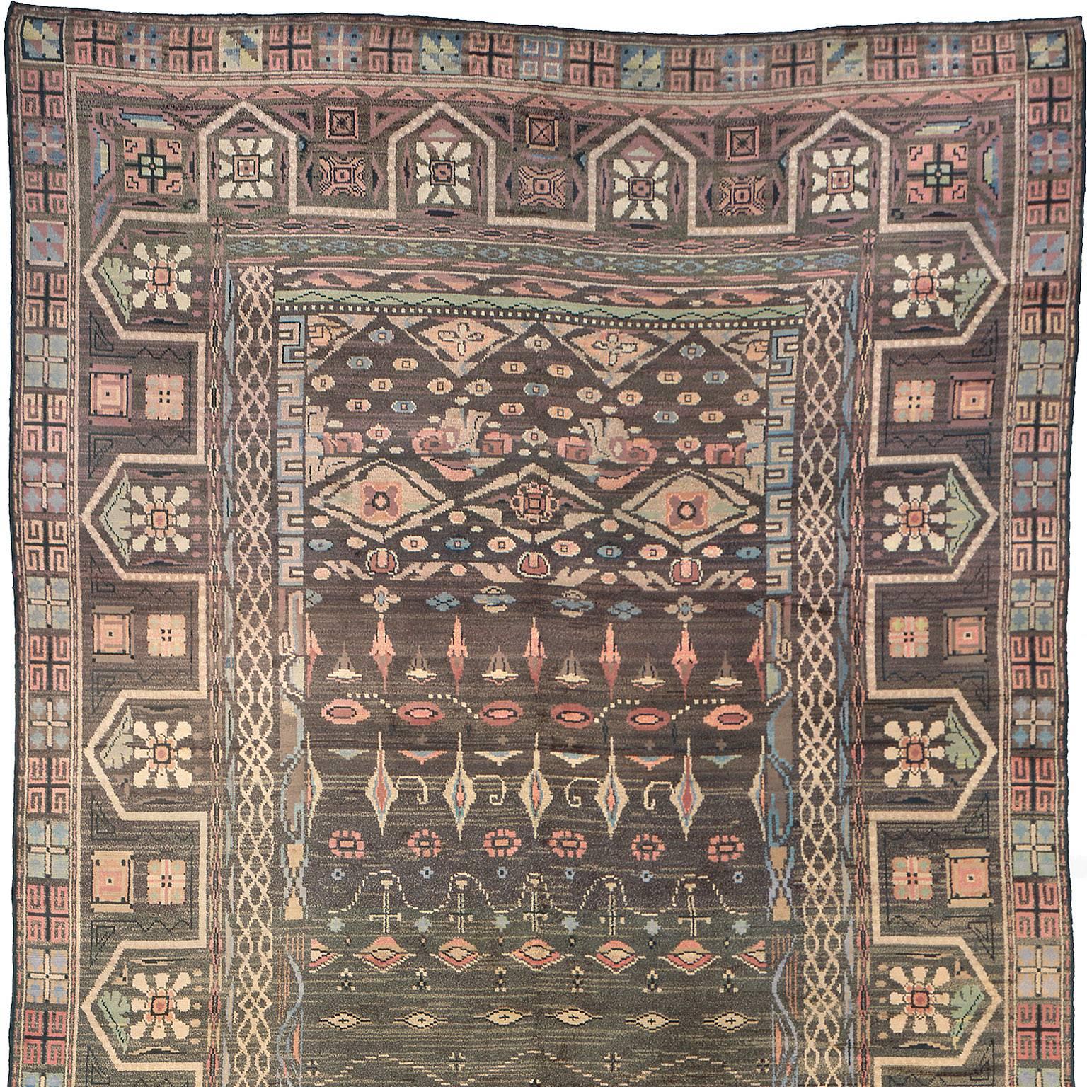 Early 20th Century Swedish Pile Carpet For Sale 1