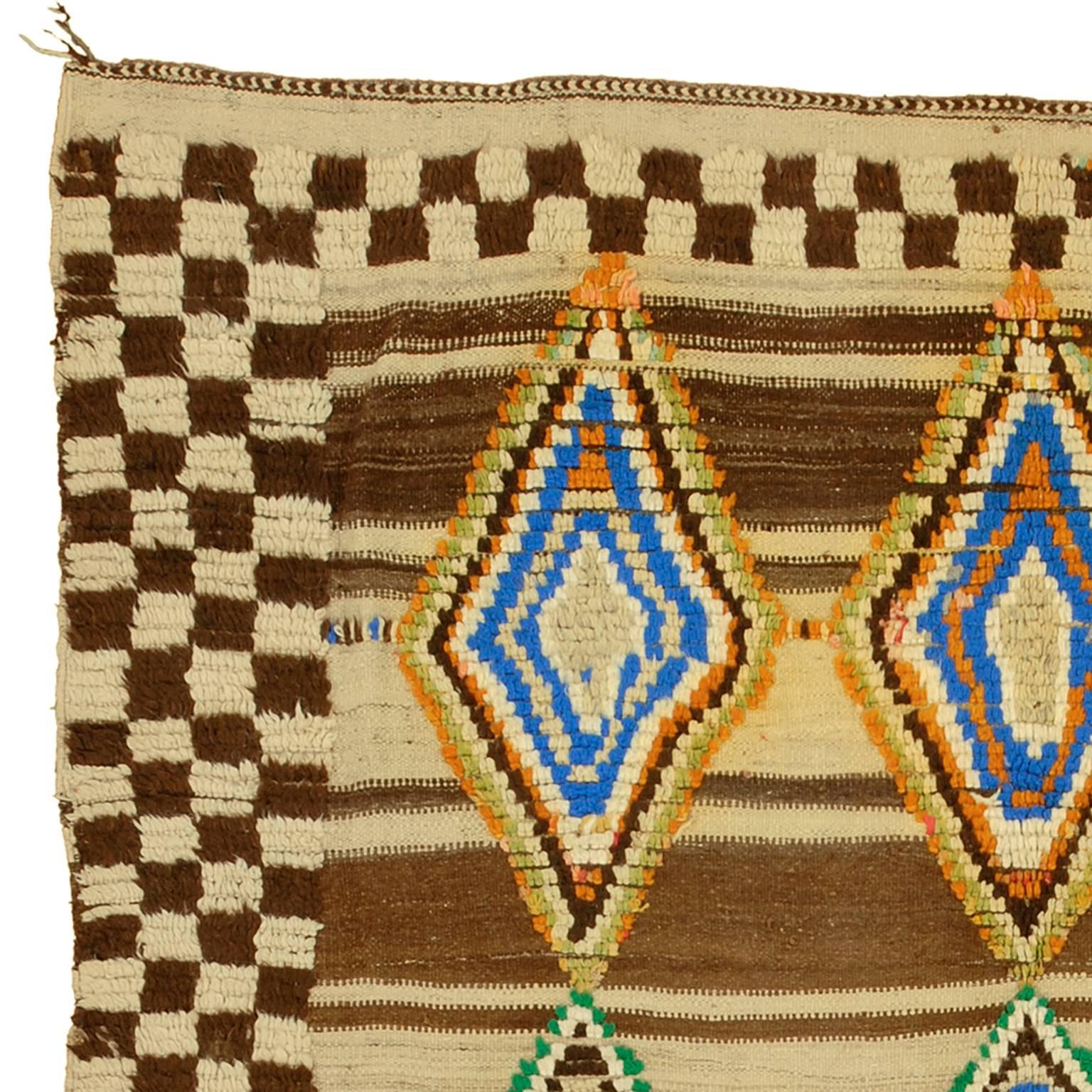 Hand-Woven Mid-20th Century Moroccan 'Glaoua' Carpet For Sale