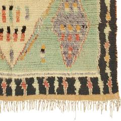 Mid-20th Century Moroccan Green Geometric 'Boujad' Carpet