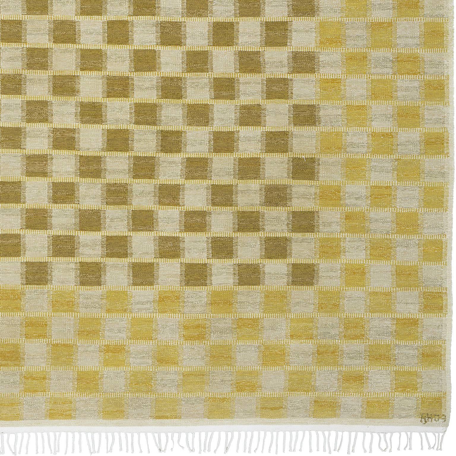 Zeitgenössischer 'Gingham'-Teppich
Schwedische Flachgewebetechnik.

