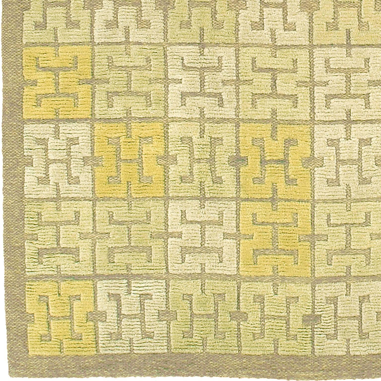 Zeitgenössischer 'Hector' Design-Teppich
Schwedischer Flor und Flachgewebetechnik.
