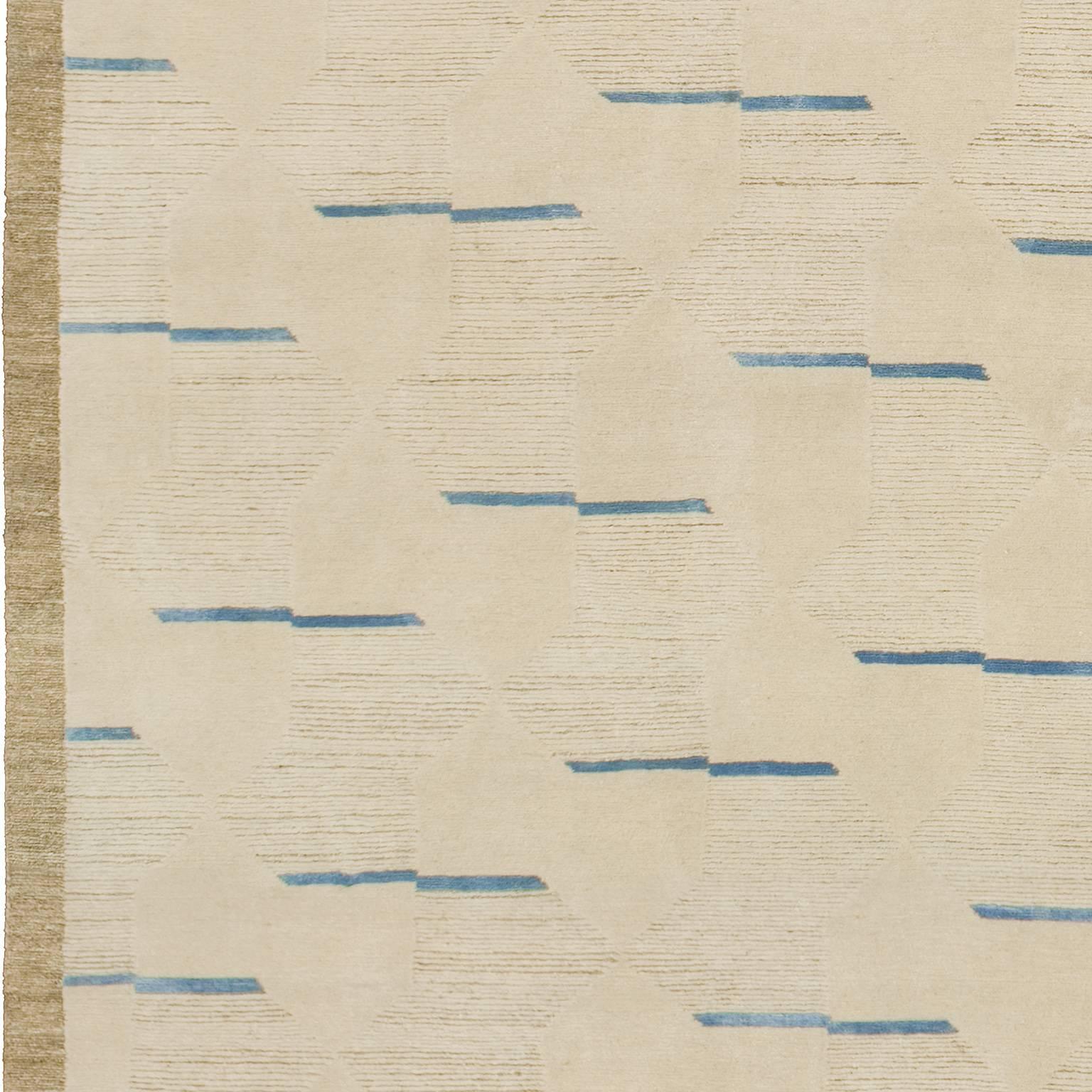 Hand-Knotted Contemporary 'Bow Tie' Carpet