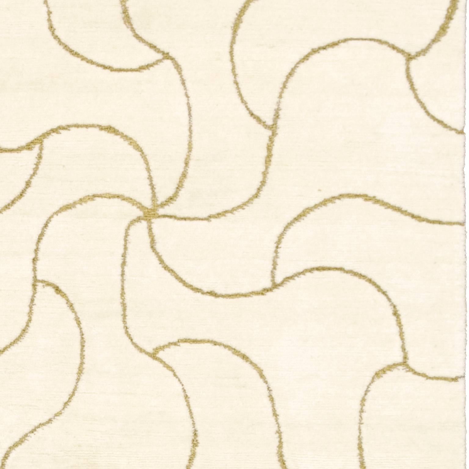 Nepalese Tappeto 'Fiore' Contemporary in vendita