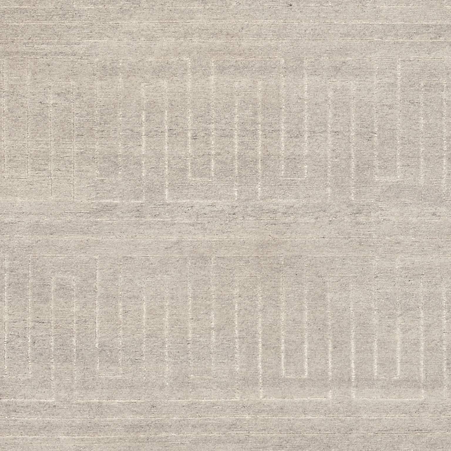 Modern Contemporary 'Marion II' Grey Tibetan Wool and Silk Carpet