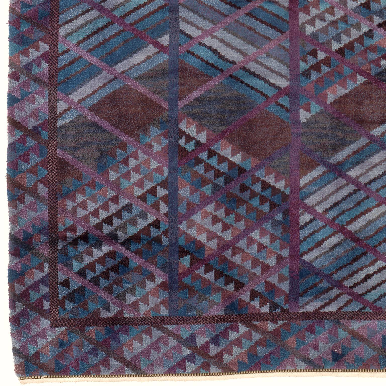 Hand-Woven Swedish Carpet by Marianne Richter, 