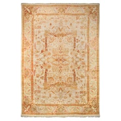 Late 19th Century Antique Turkish Beige Floral Borlou Carpet