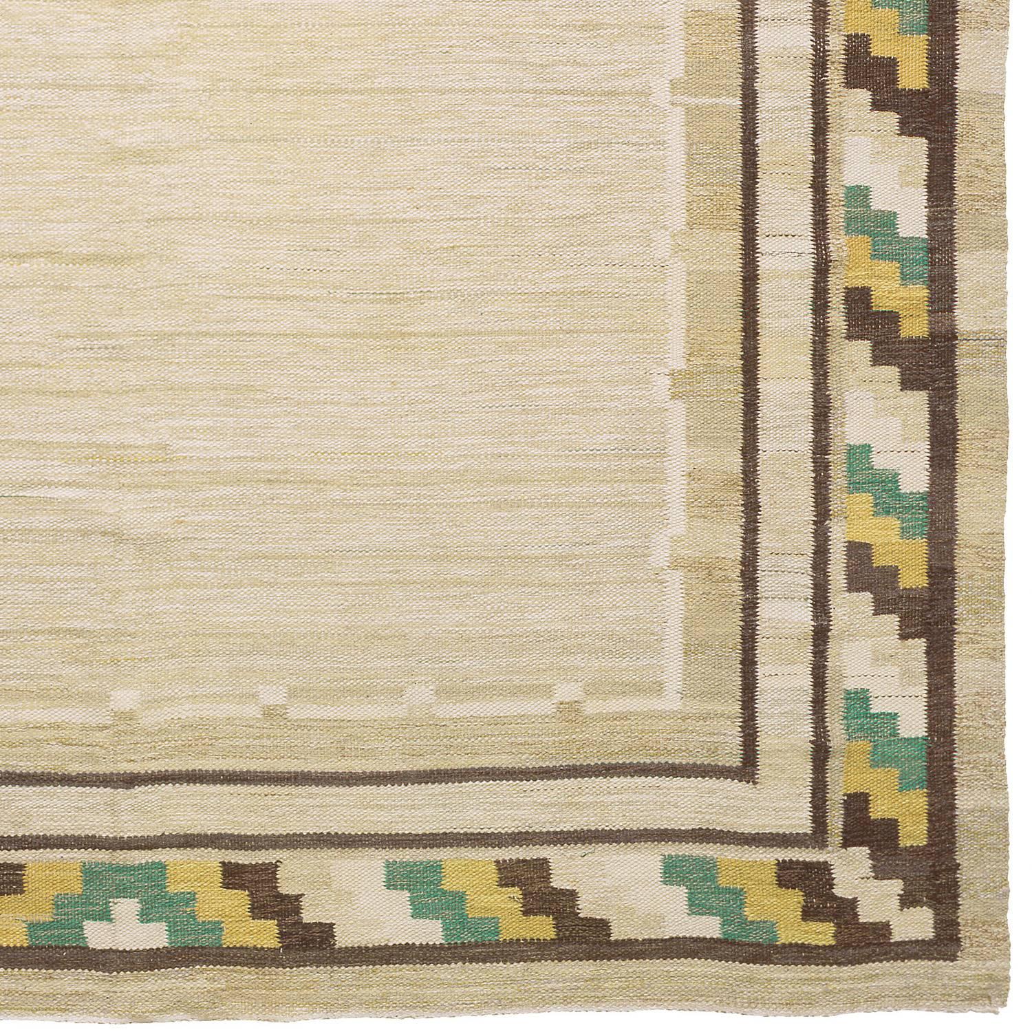 Hand-Woven 20th Century Swedish Flat-Weave Carpet For Sale