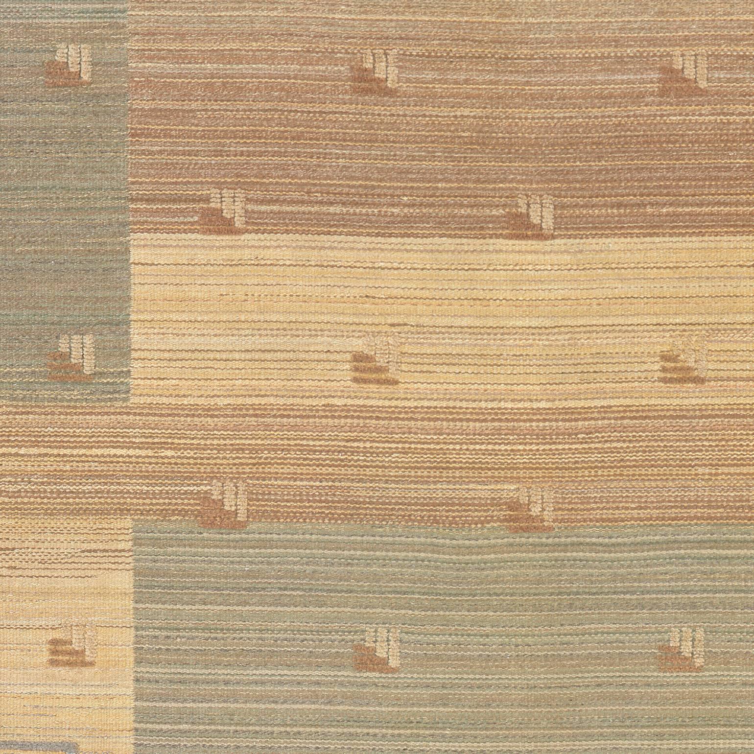 Scandinavian Modern Early- 20th Century Finnish Flat-Weave Carpet For Sale