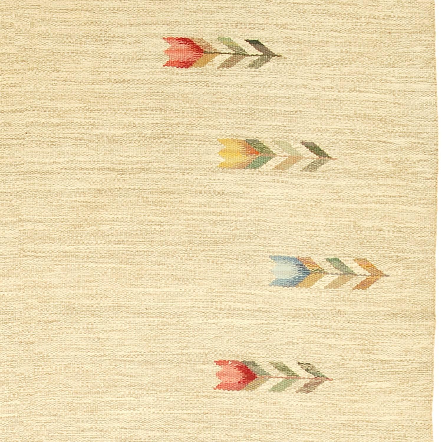 Hand-Woven 20th Century Swedish Flat-Weave Carpet by Marta Afzelius For Sale