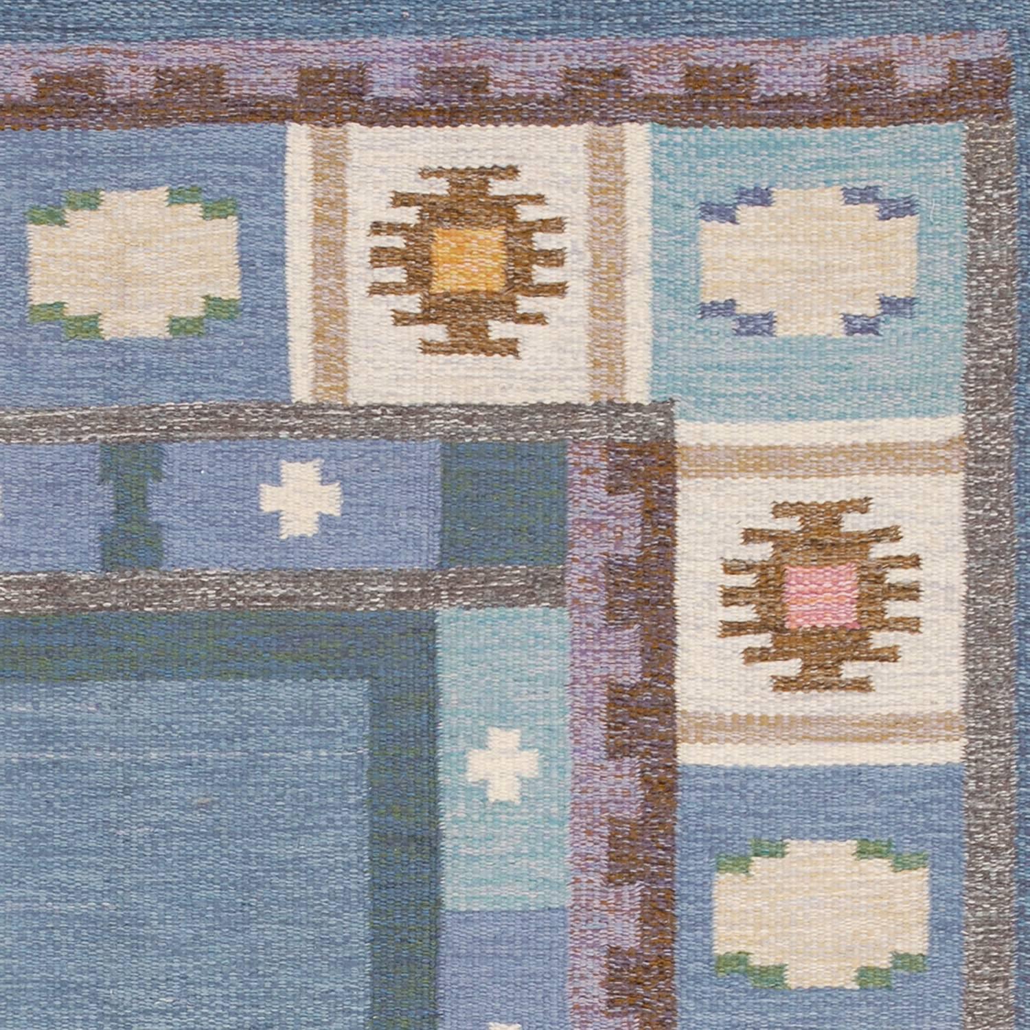 Hand-Woven 20th Century Swedish Flat-Weave Carpet by Ingegerd Silow