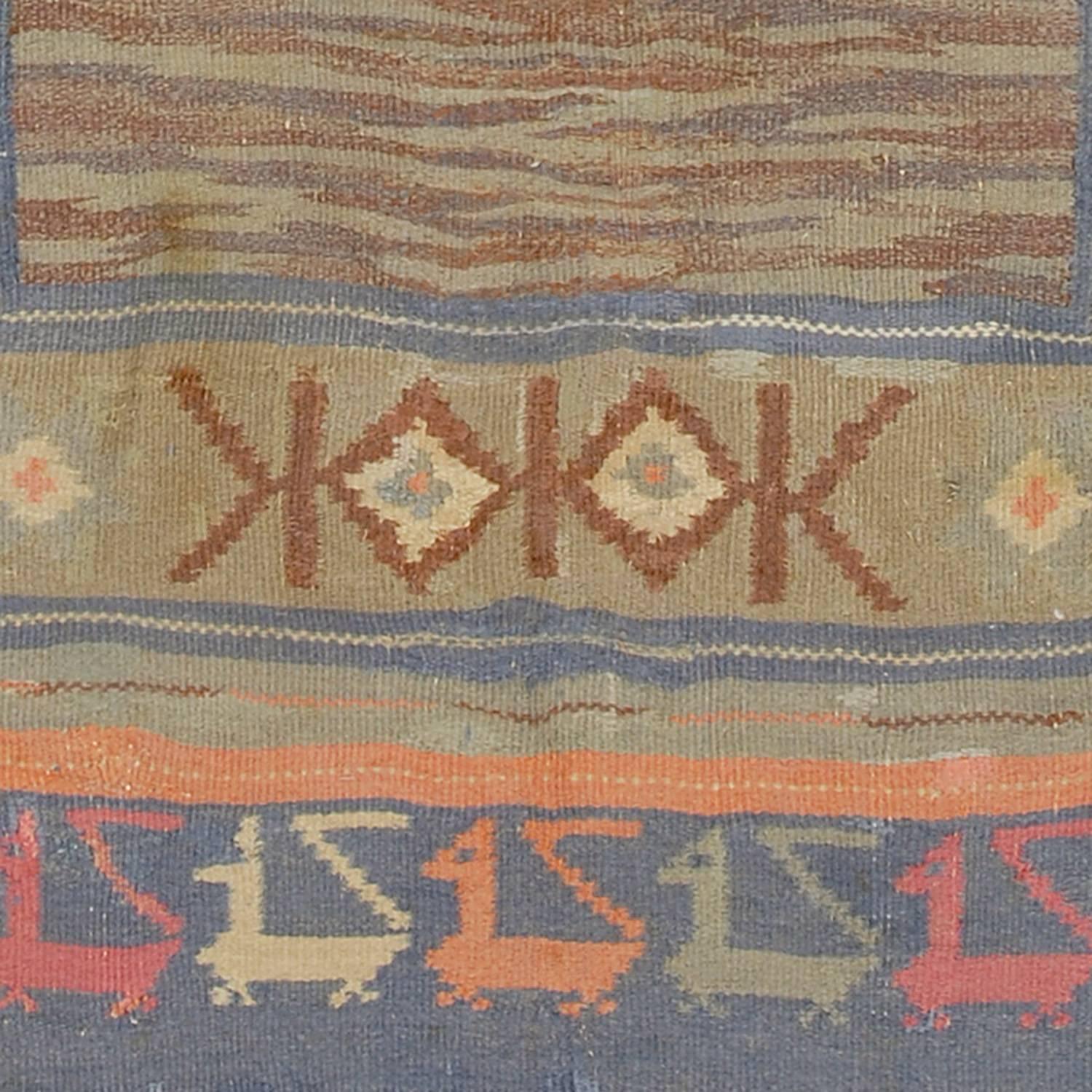 20th century Swedish flat-weave carpet by Marta Maas-Fjetterström.