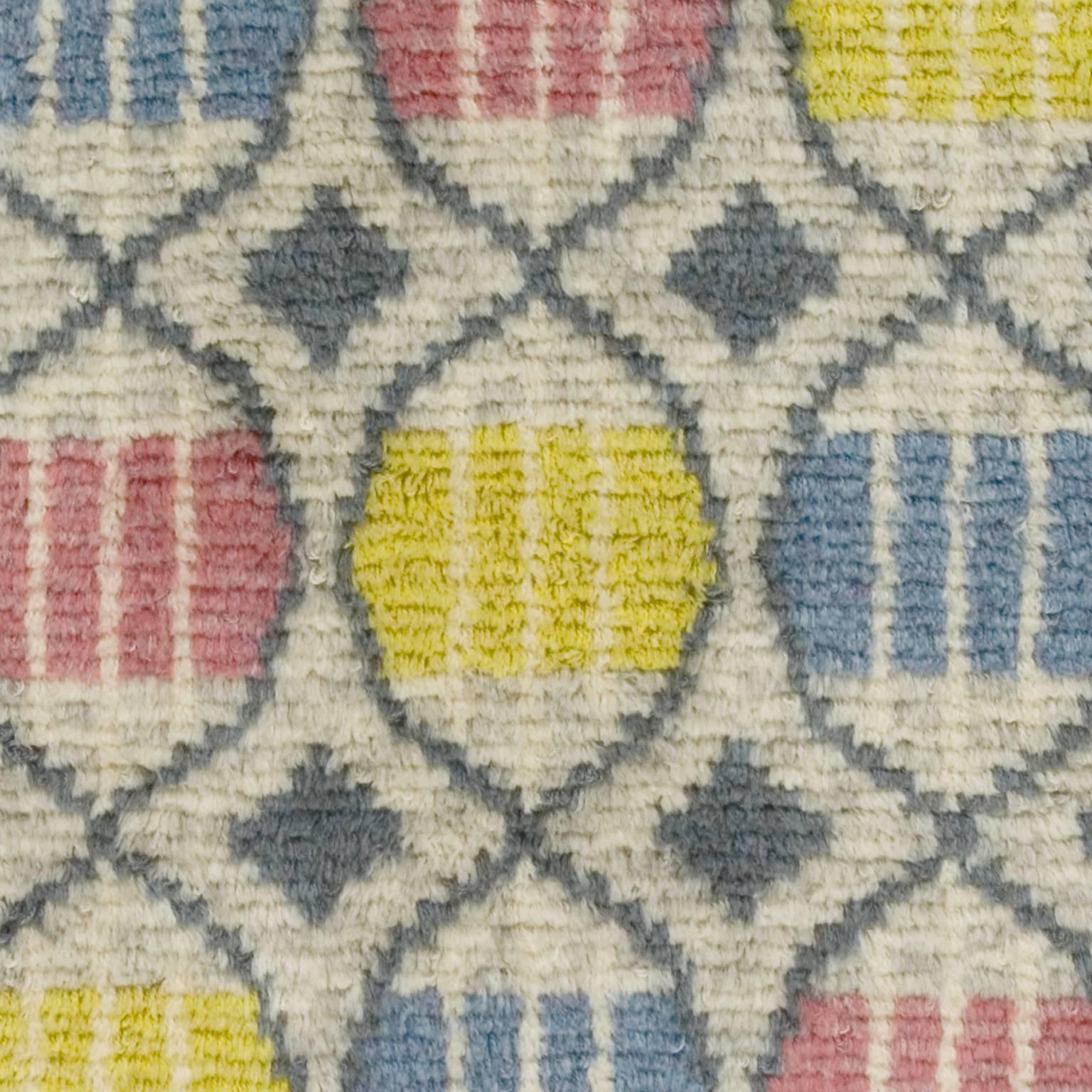 Scandinavian Modern Mid 20th Century Swedish Rya Carpet For Sale