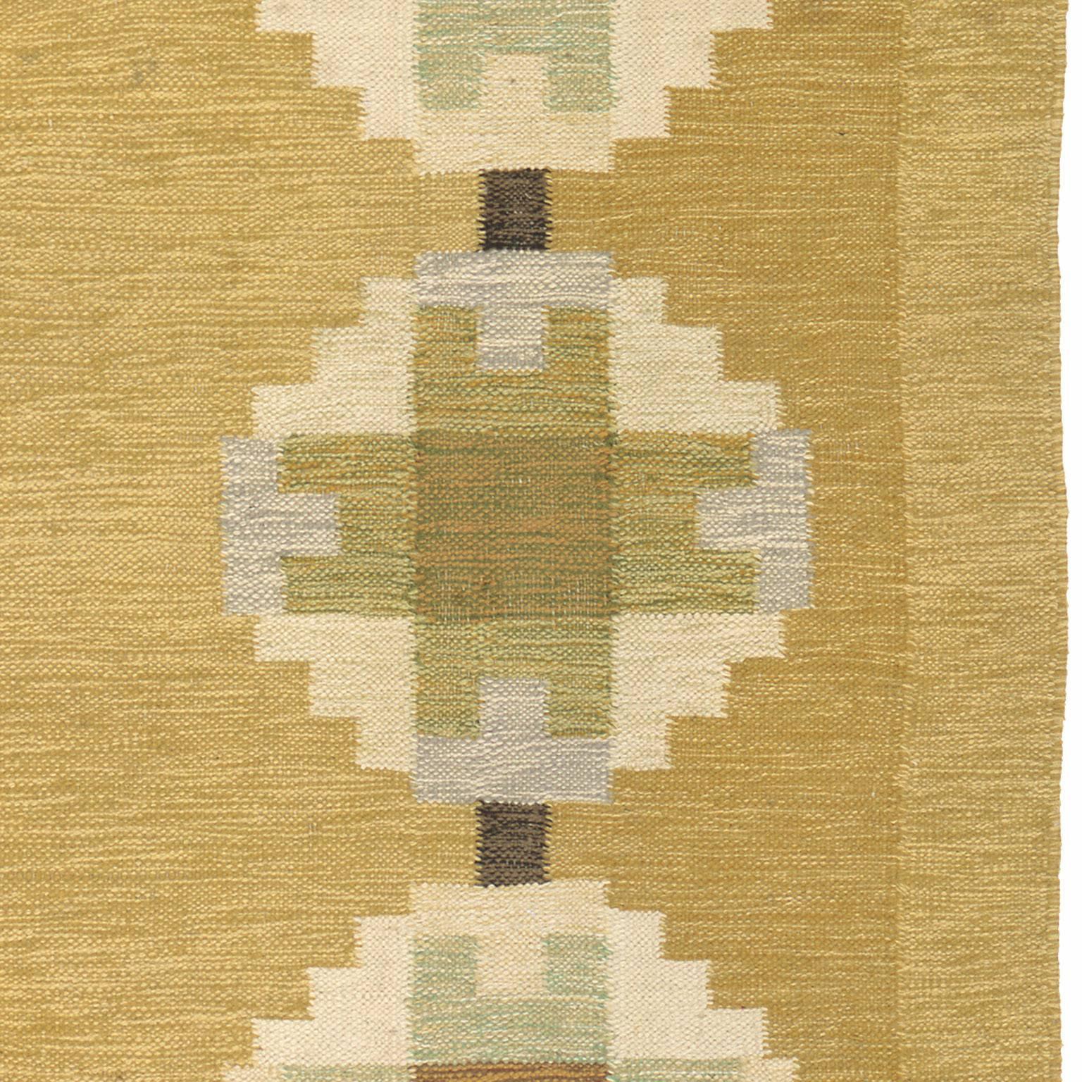 Scandinavian Modern Mid 20th Century Swedish Flat-Weave Carpet For Sale