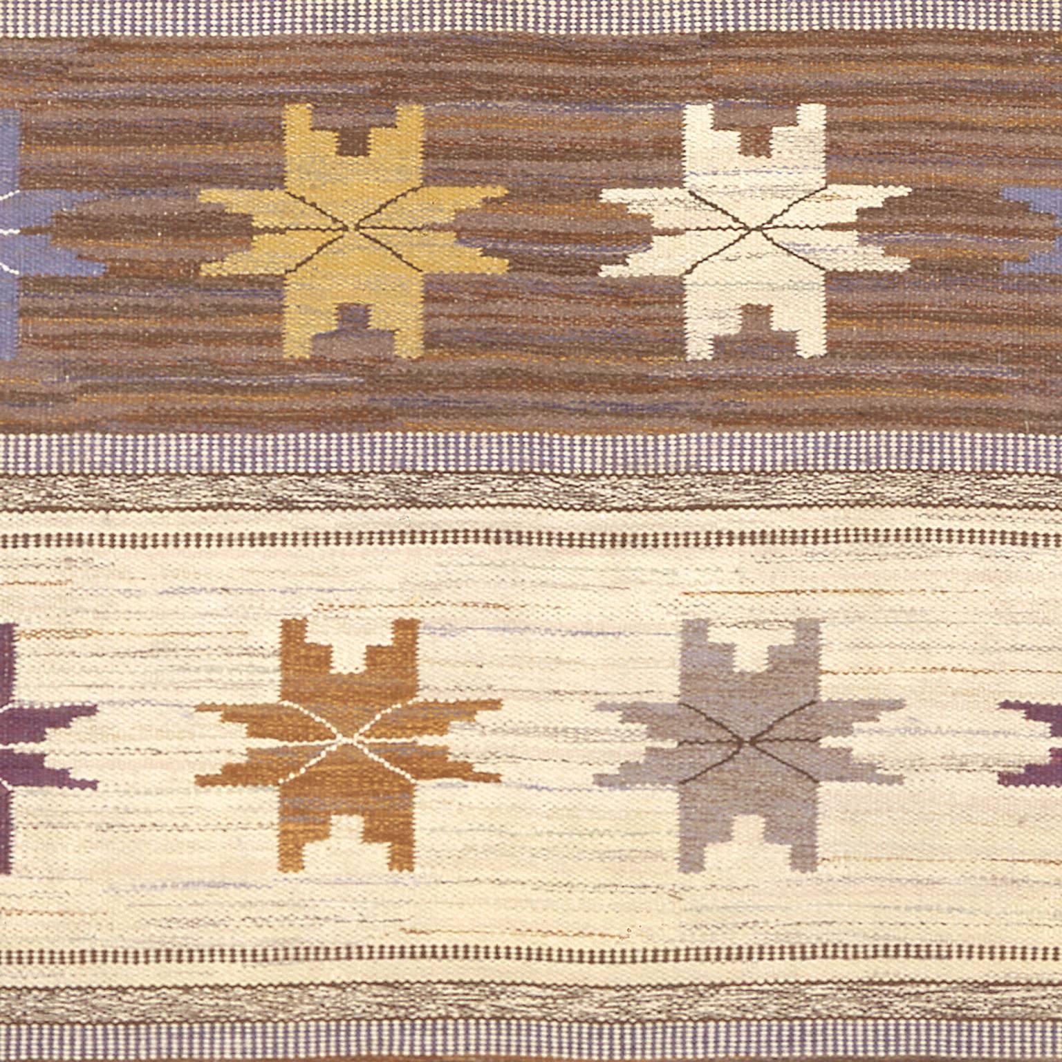 Schwedischer Teppich im Vintage-Stil von Marta Maas-Fjetterström (Handgewebt) im Angebot