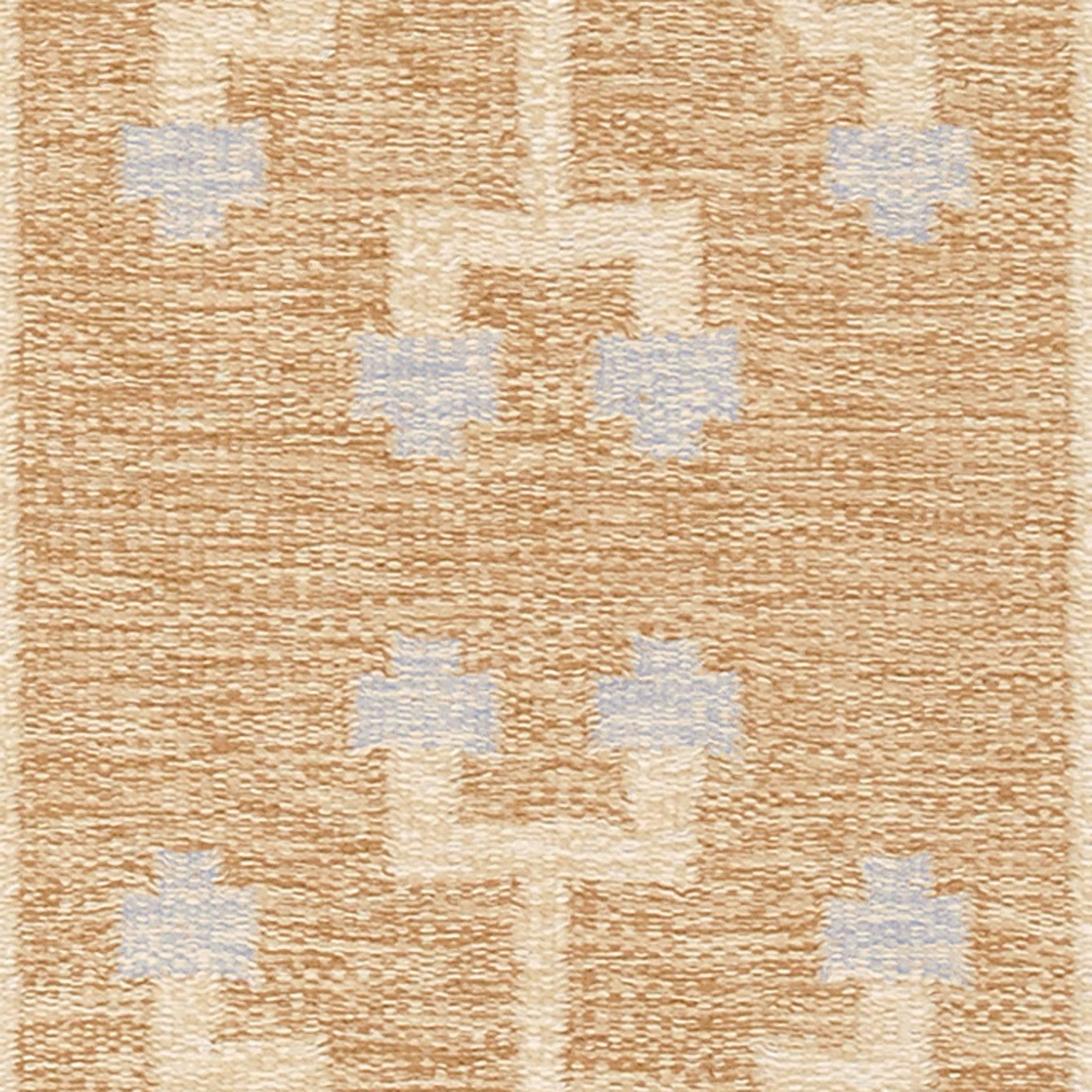 Hand-Woven Mid 20th Century Swedish Flat-Weave Carpet by Ingegerd Silow For Sale