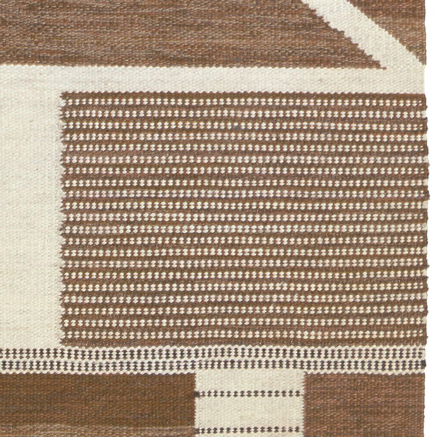 Hand-Woven Late 20th Century Swedish Flat-Weave Carpet For Sale