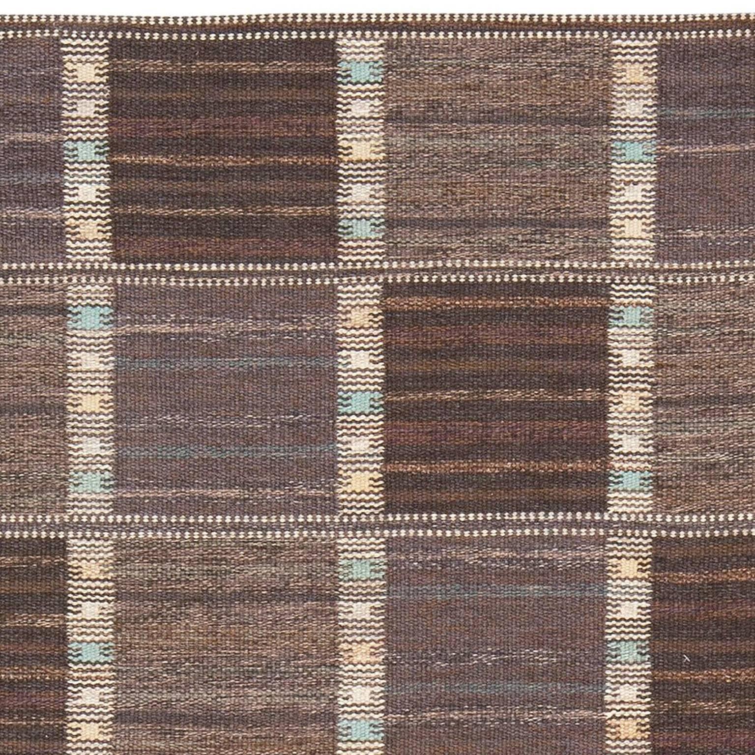 Swedish flat weave, initialed: AB MMF BN (AB Märta Måås-Fjetterström, Barbro Nilsson)
Provenance: Zoégas Kaffe, Nestlé Sverige AB
