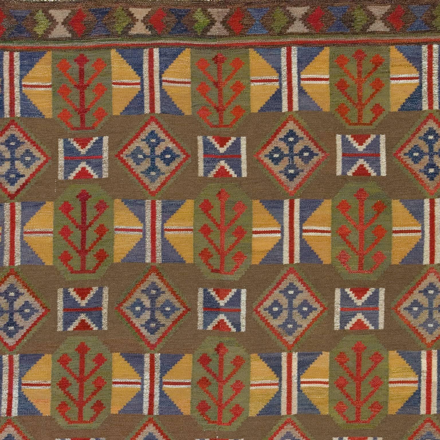 Mid-20th Century Swedish Flat Carpet For Sale 1