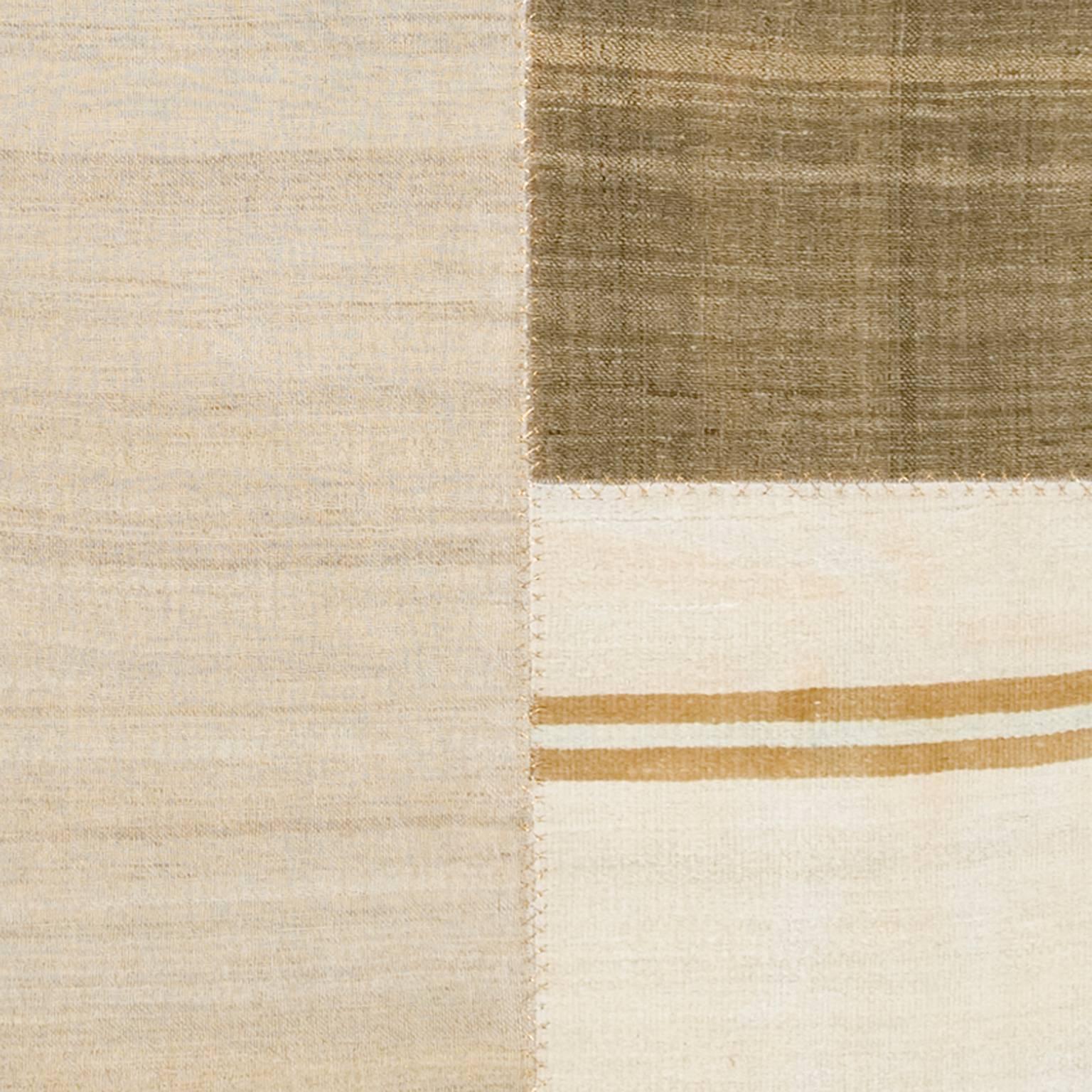 Cotton Mid-20th Century Vintage Kilim Composition Carpet