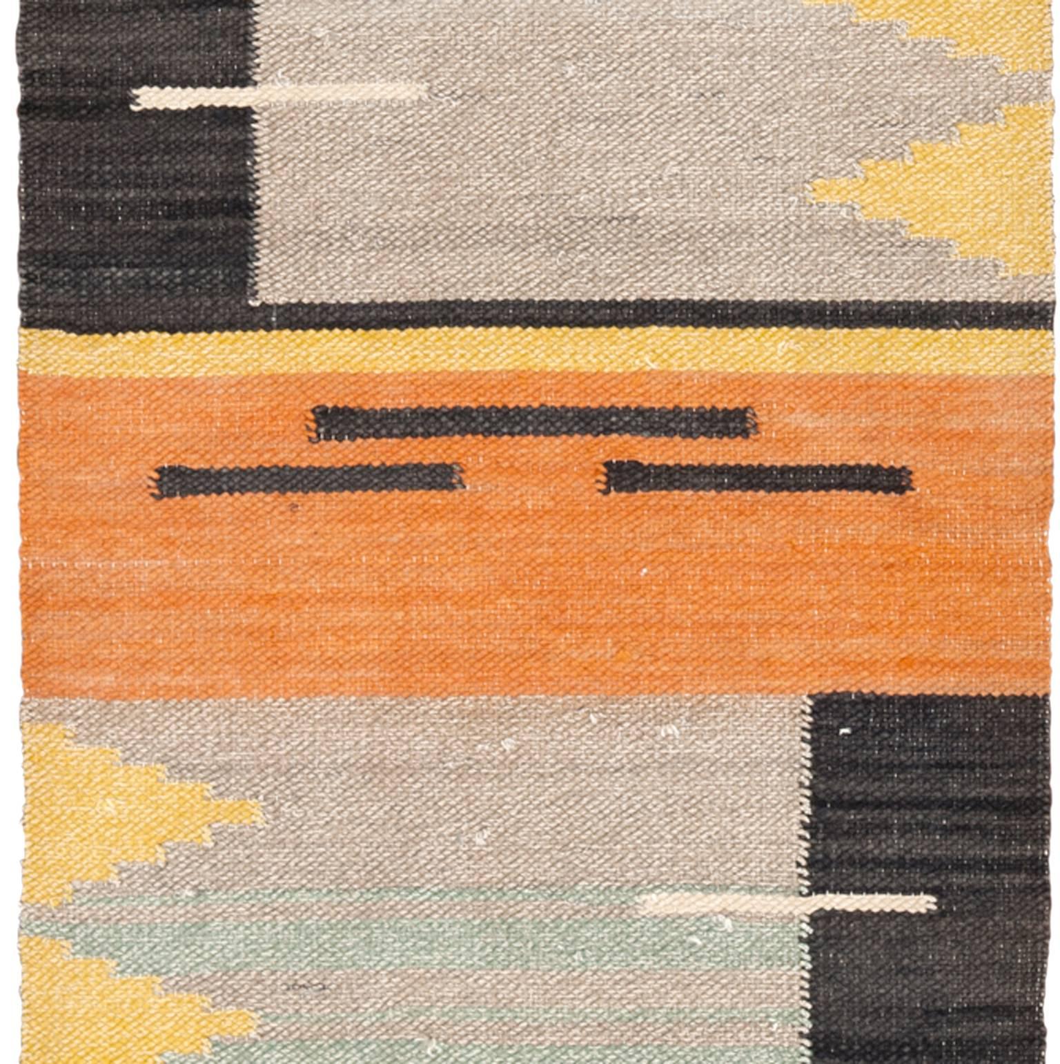 Hand-Woven Finnish Carpet, 1930s For Sale