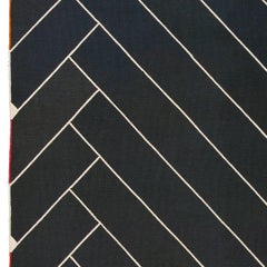 Mid-20th Century Black Vintage Danish Flatweave Carpet by Vibeke Klint, "Lynild"