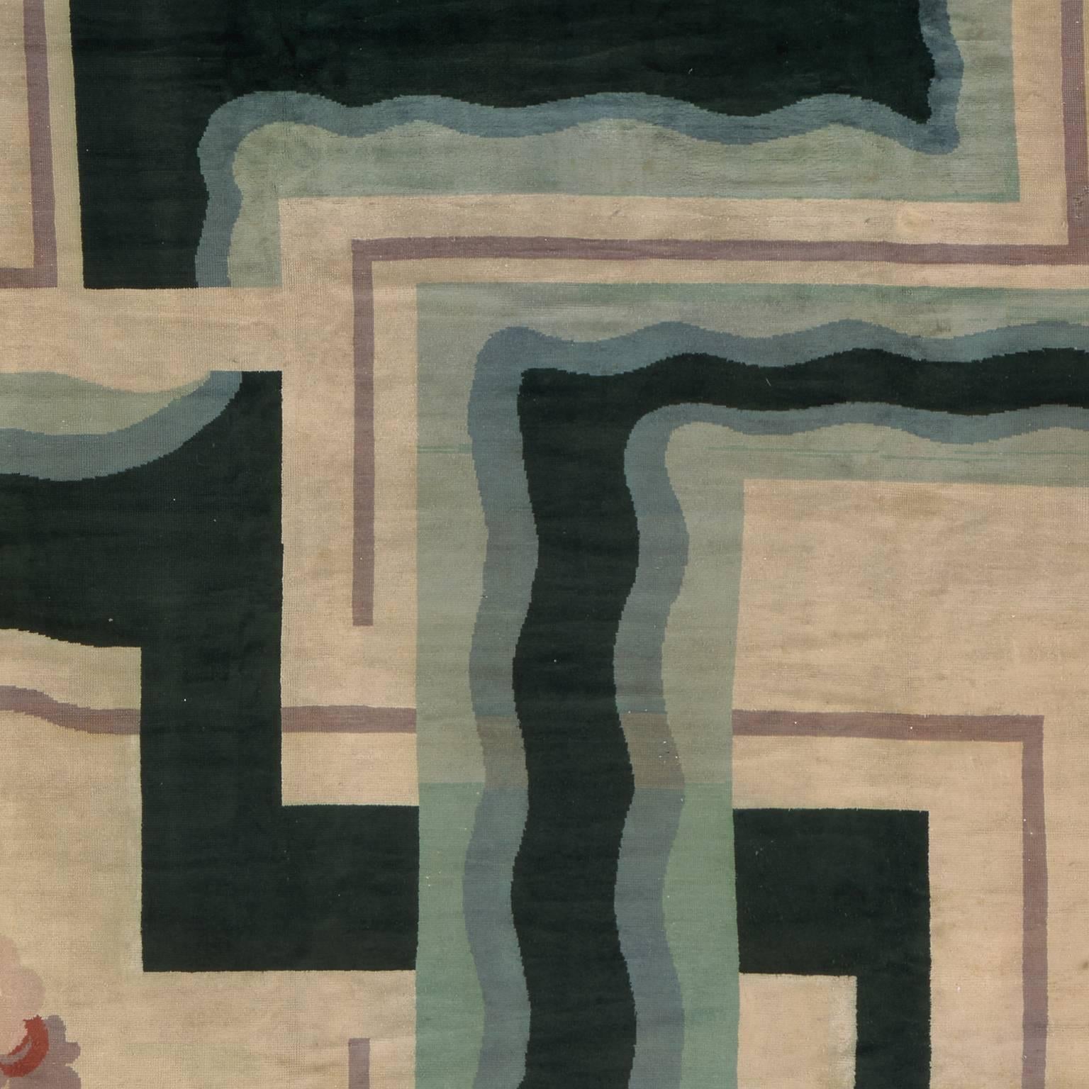French Art Deco Savonnerie Carpet, 1920 For Sale