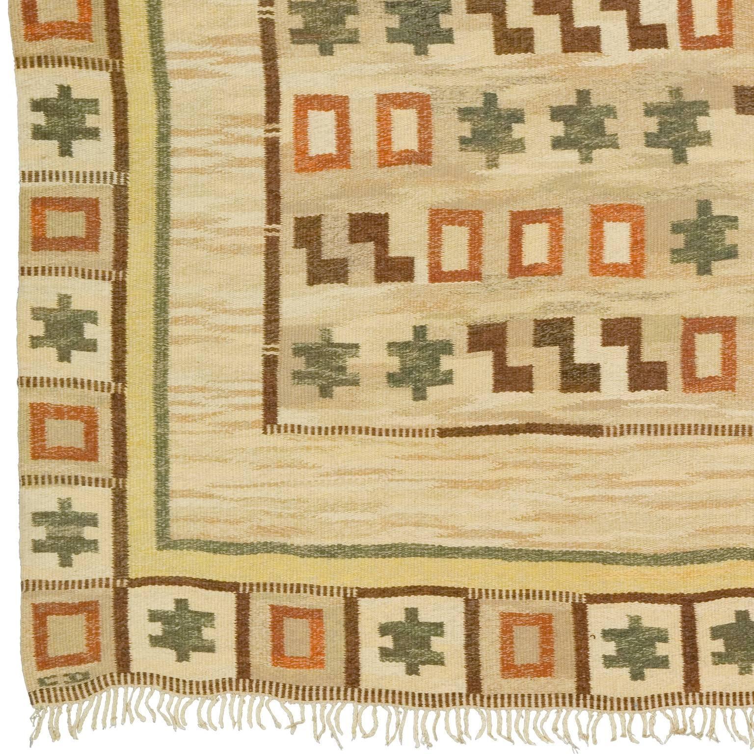 Mid-20th century Swedish flat-weave rug
Sweden, circa 1950
Handwoven.
 