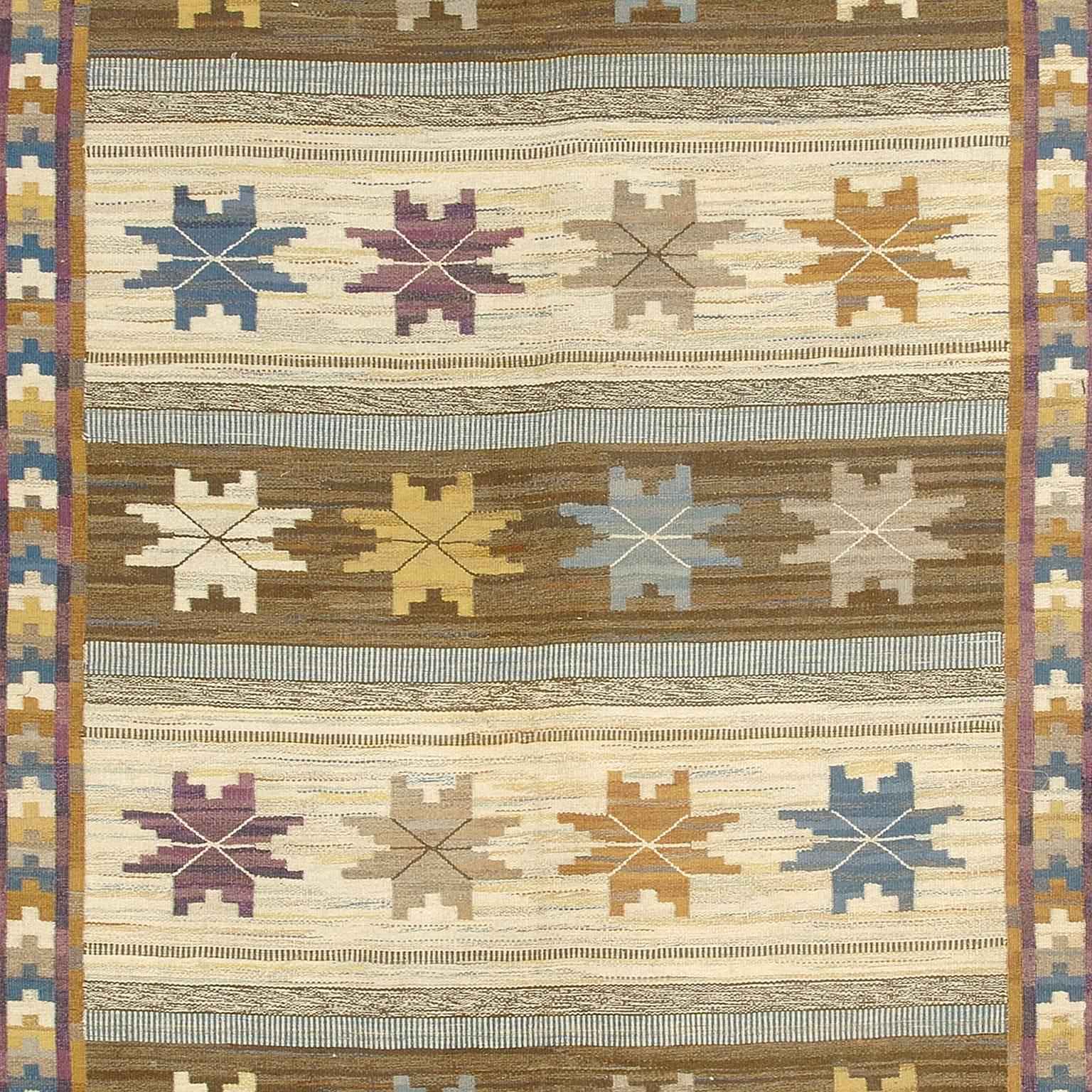 Hand-Woven Swedish Flat-Weave Rug by Märta Måås-fjetterström For Sale