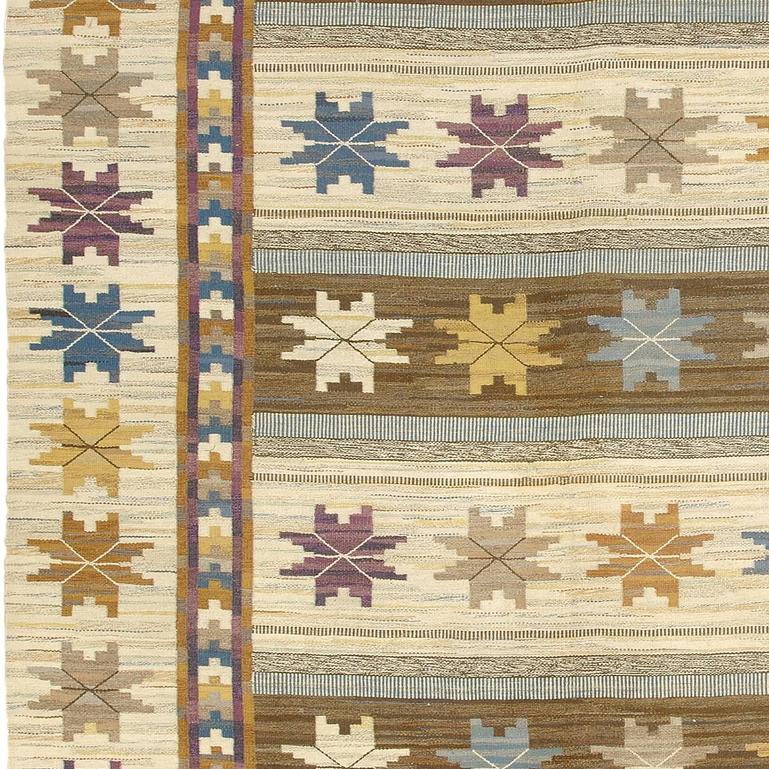Schwedischer Flachgewebe-Teppich von Mrta Ms-fjetterstrm (20. Jahrhundert) im Angebot