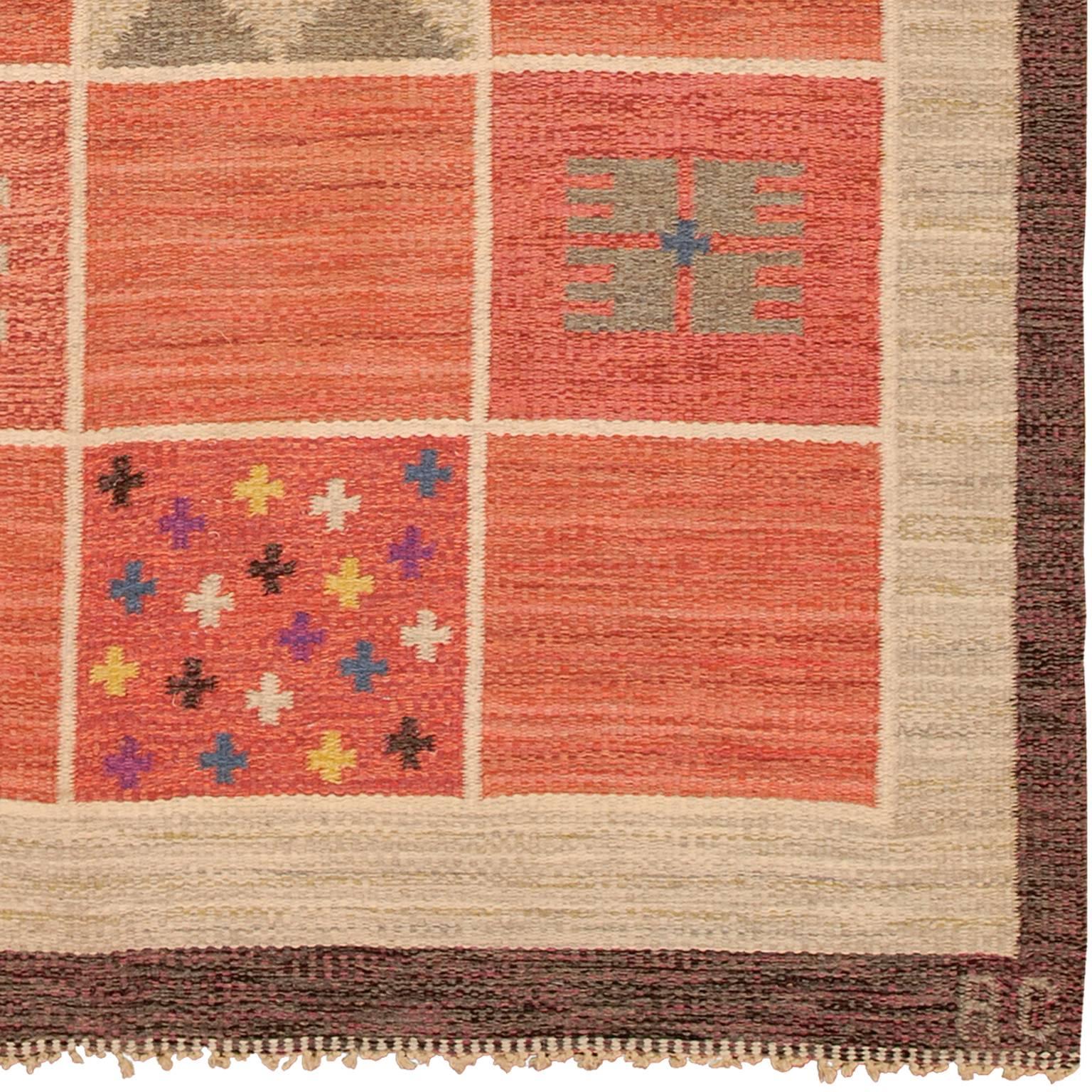 Mid-20th century Swedish flat-weave rug
Sweden, circa 1950
Initialed: RC
Handwoven.