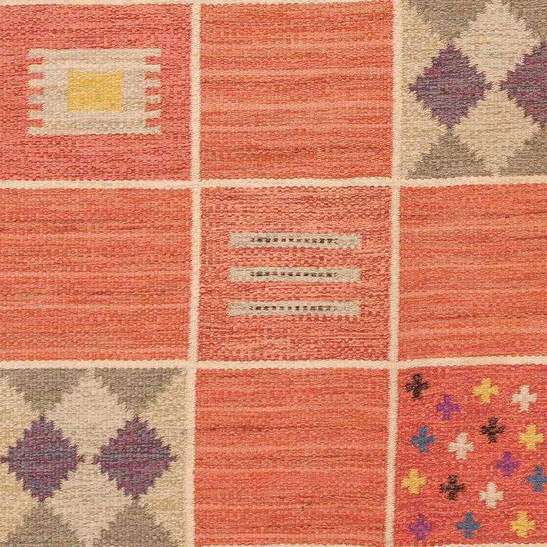 Mid20th Century Swedish FlatWeave Rug For Sale at 1stDibs