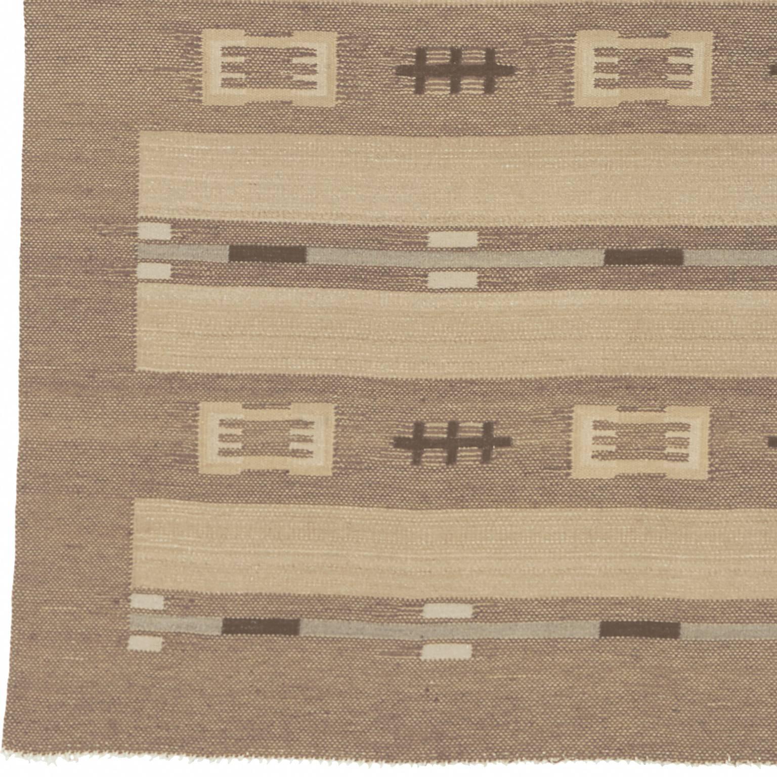 Vintage Finnish rug, 1935
Finland, circa 1935.
Handwoven, undyed wool.
 