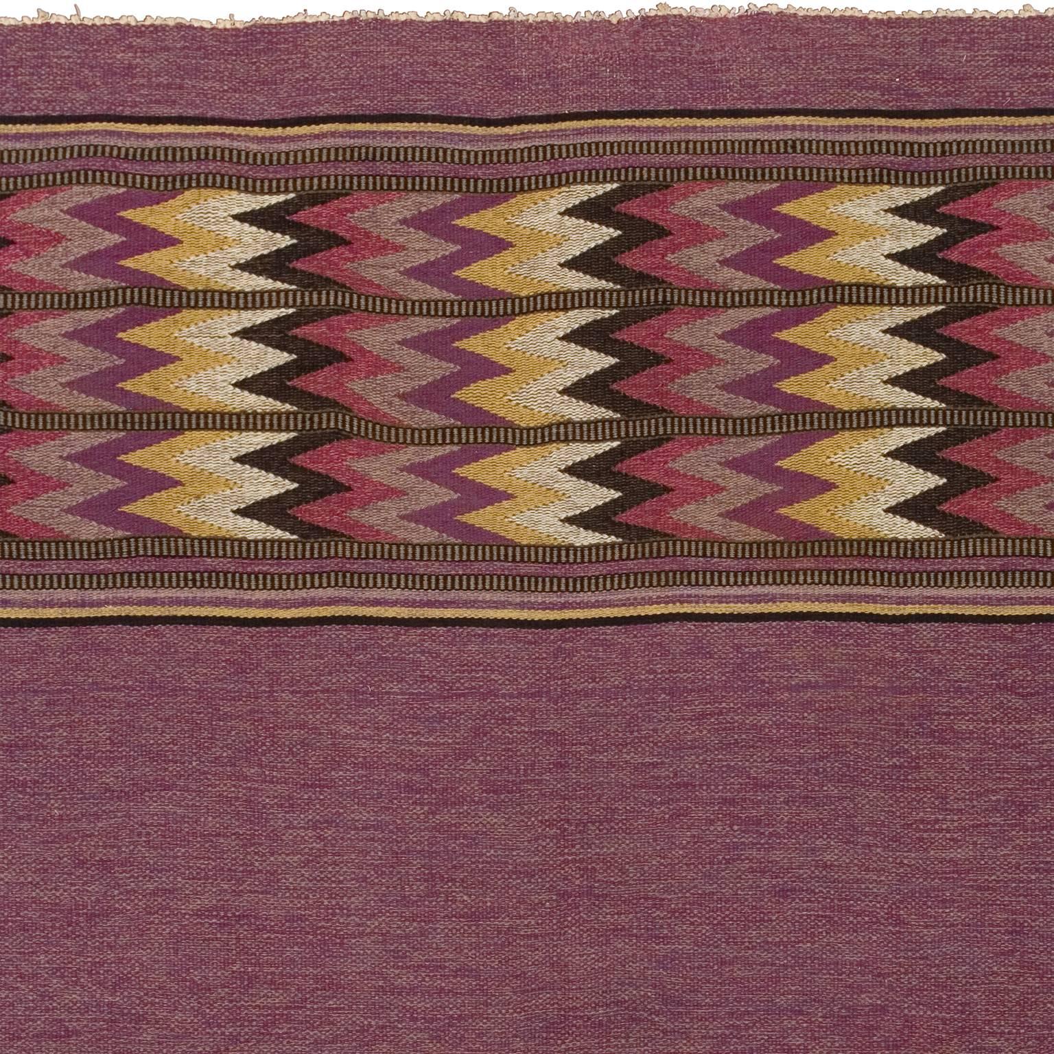 Tessuto a mano Vintage Swedish Flat-Weave Rug, 1920 in vendita