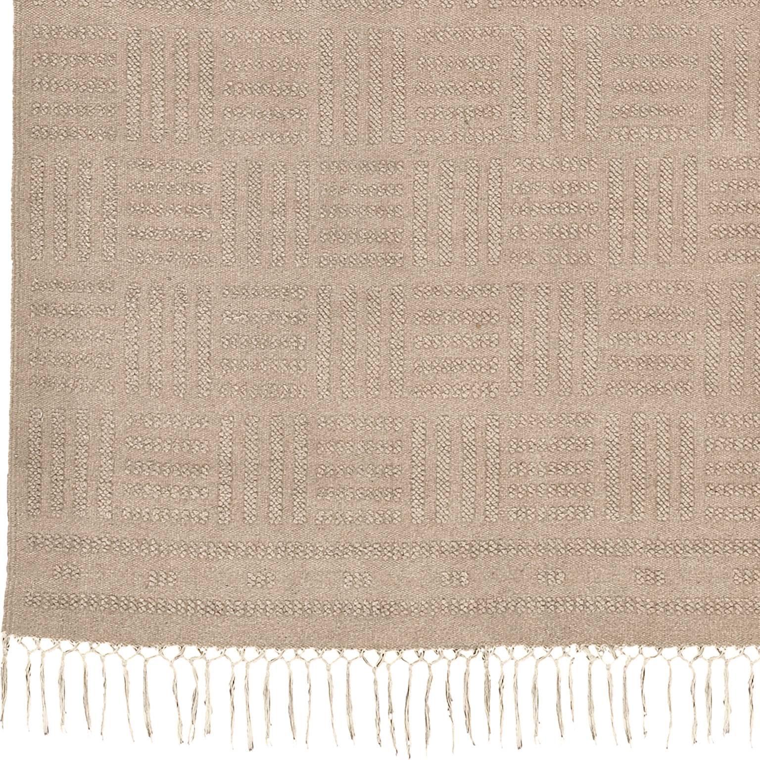 Finnischer Flachgewebe-Teppich aus der Mitte des 20
Finnland, um 1930.
Flachgewebe und Schlingentechnik.
Handgewebt.