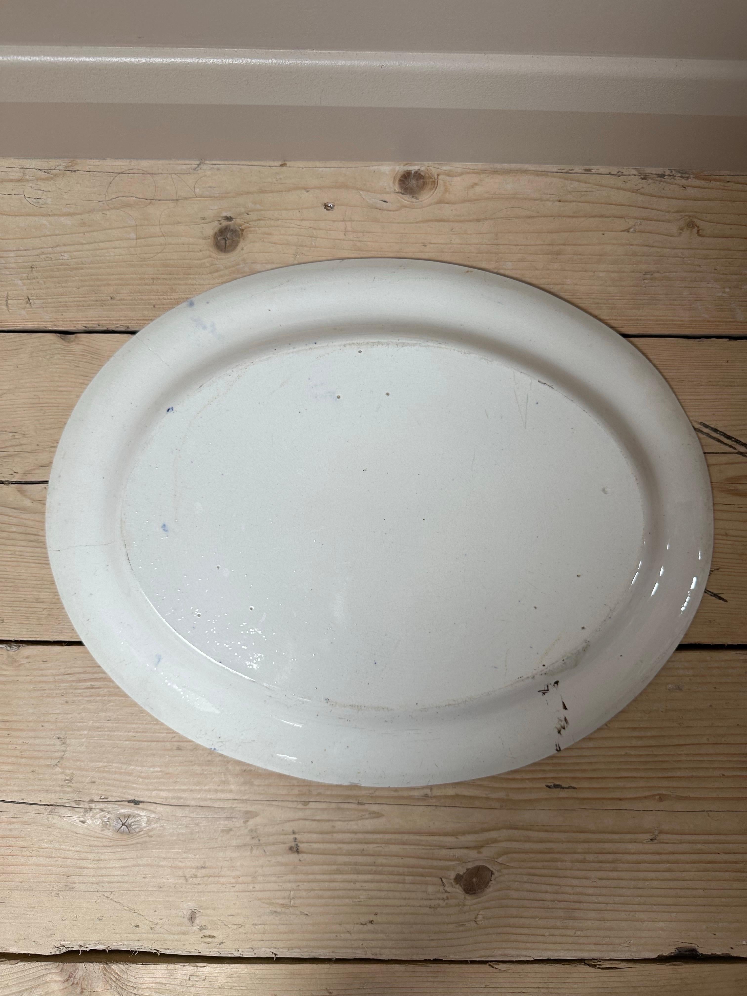 Grand plat Pyrex à motif de saule, fin des années 1800 en vente 10