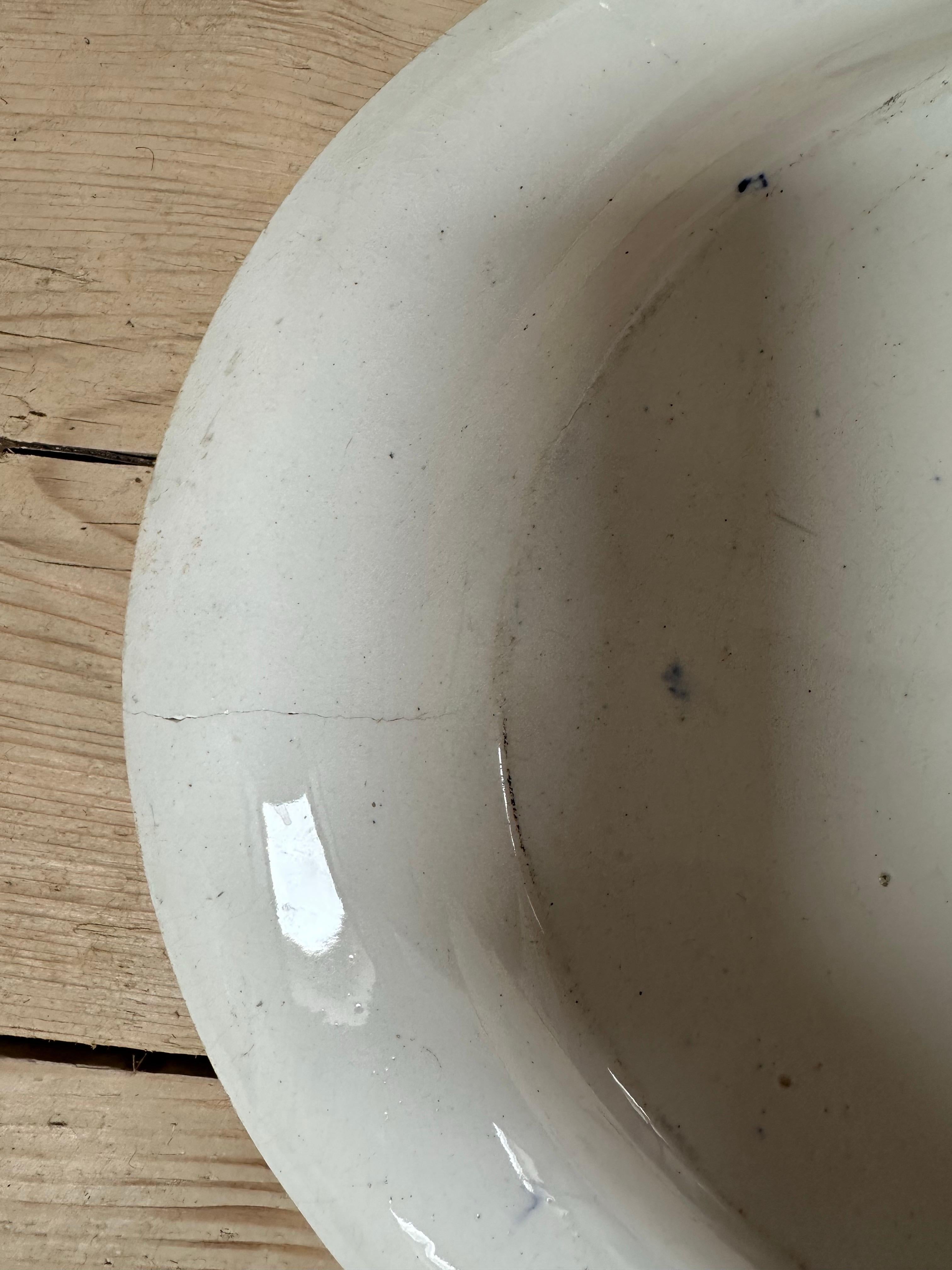 Grand plat Pyrex à motif de saule, fin des années 1800 en vente 12