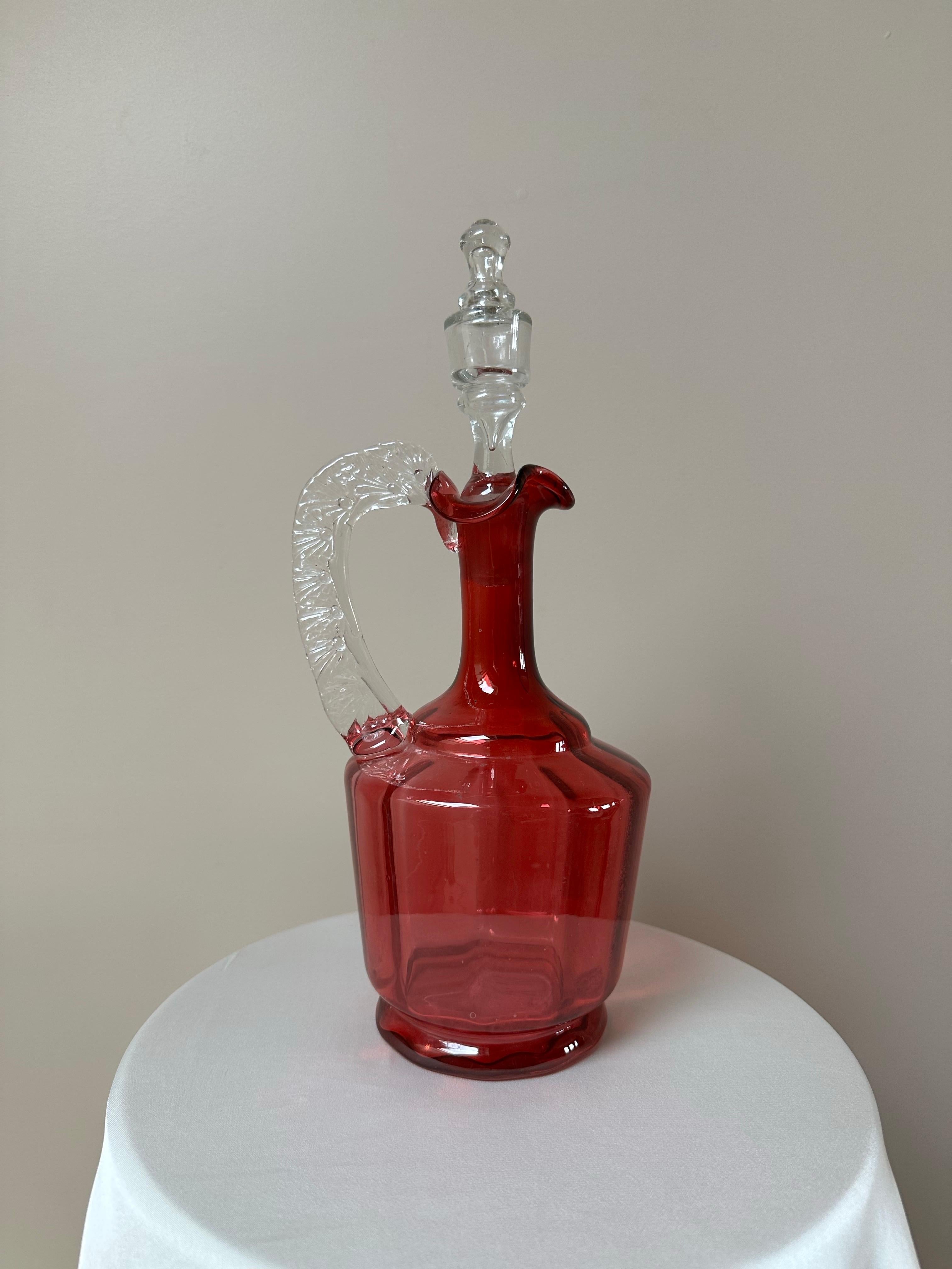 Début de l'époque victorienne Carafe victorienne en verre soufflé à la main, 19e siècle en vente
