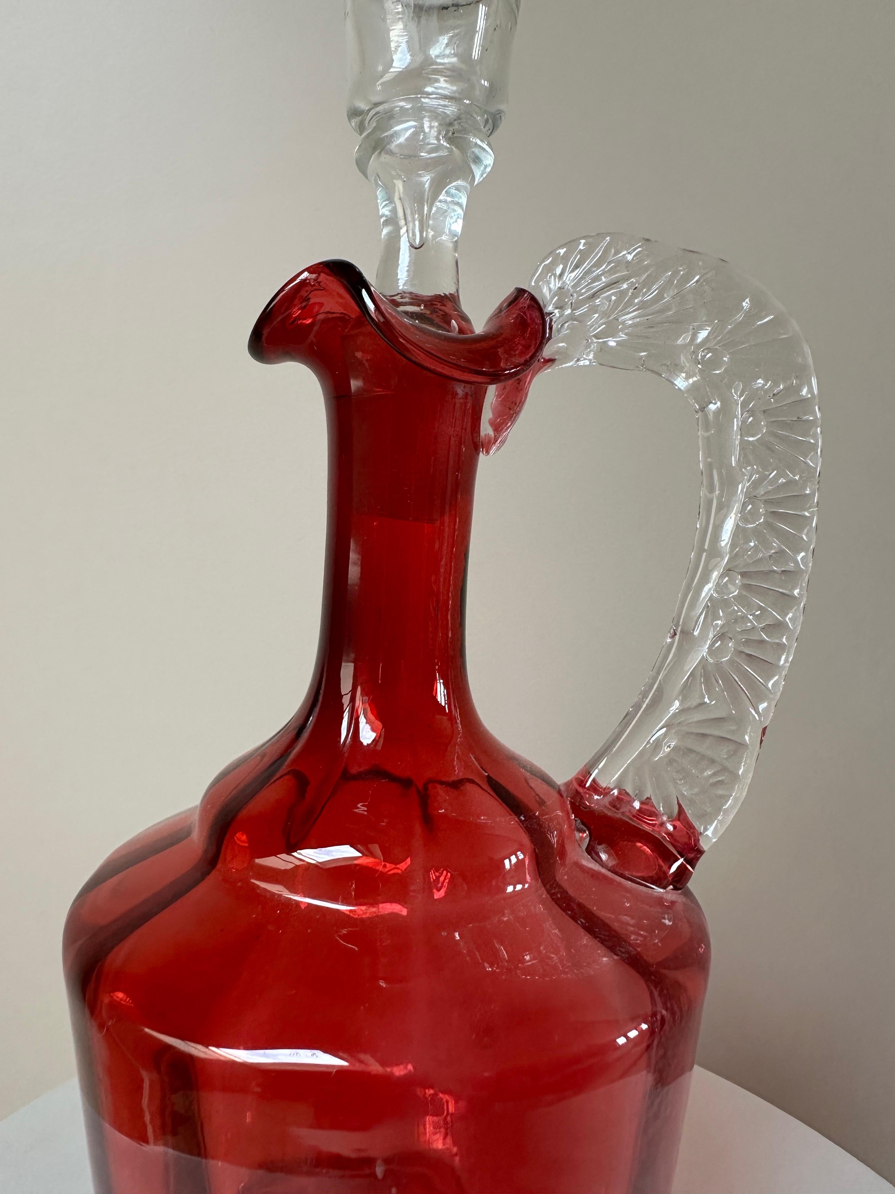 Carafe victorienne en verre soufflé à la main, 19e siècle Bon état - En vente à Worcester Park, GB